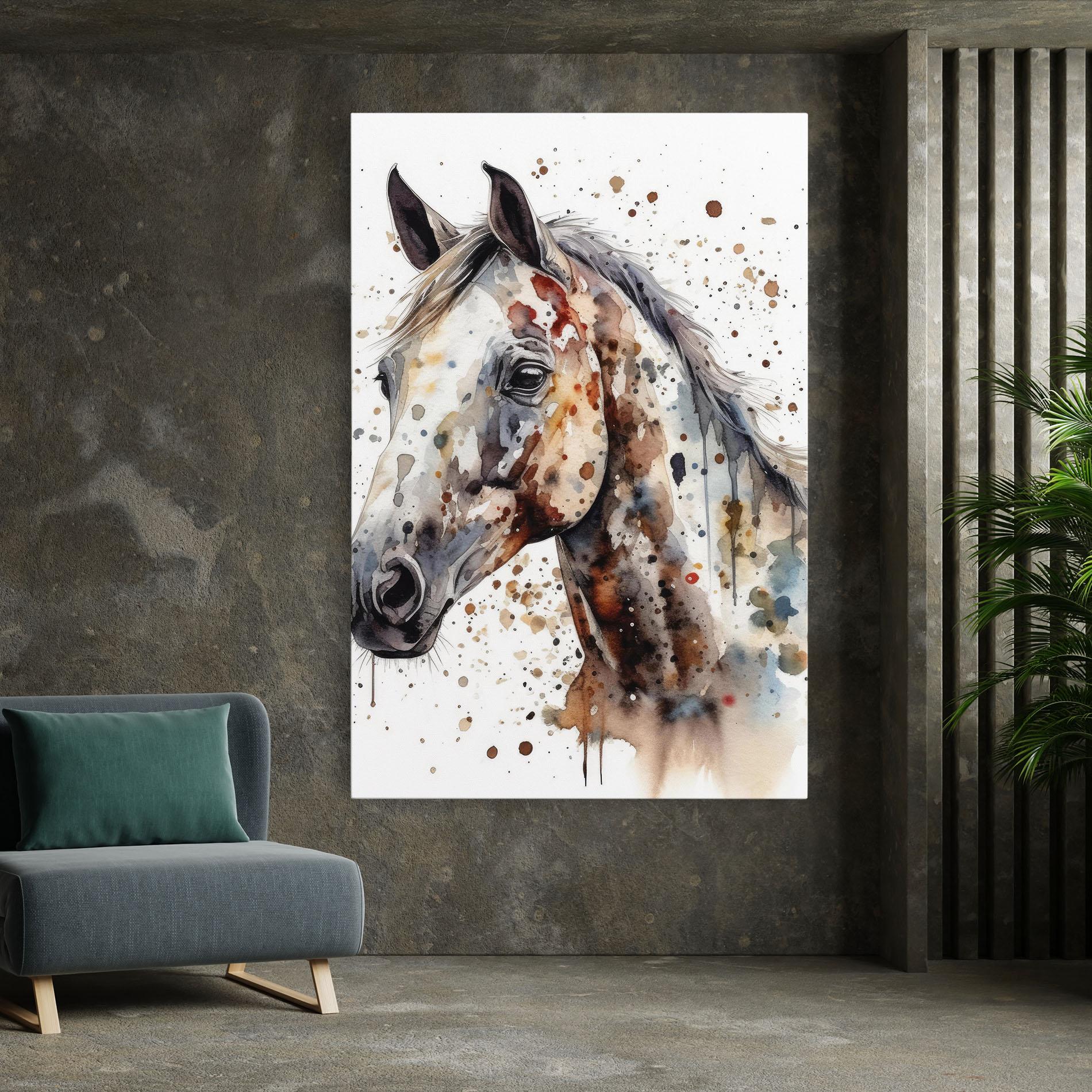 Leinwandbild Watercolor Horse mockup 7