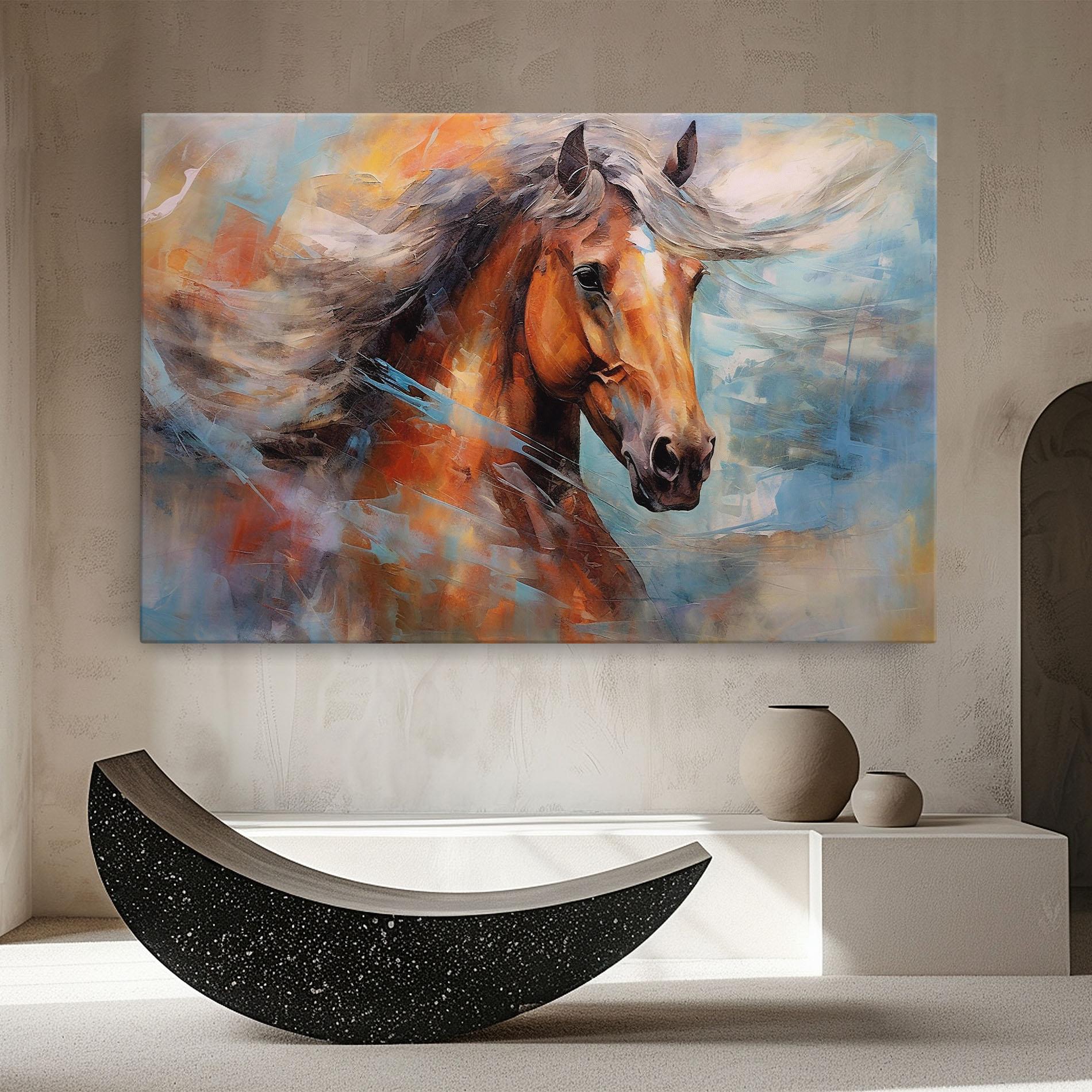 Leinwandbild Beautiful Brown Horse mockup 8