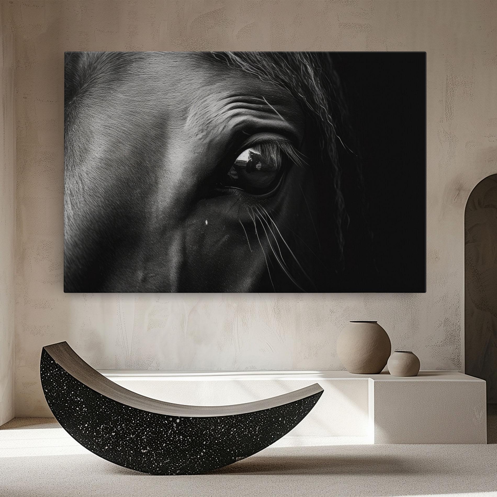 Leinwandbild Black Horse Eye mockup 8