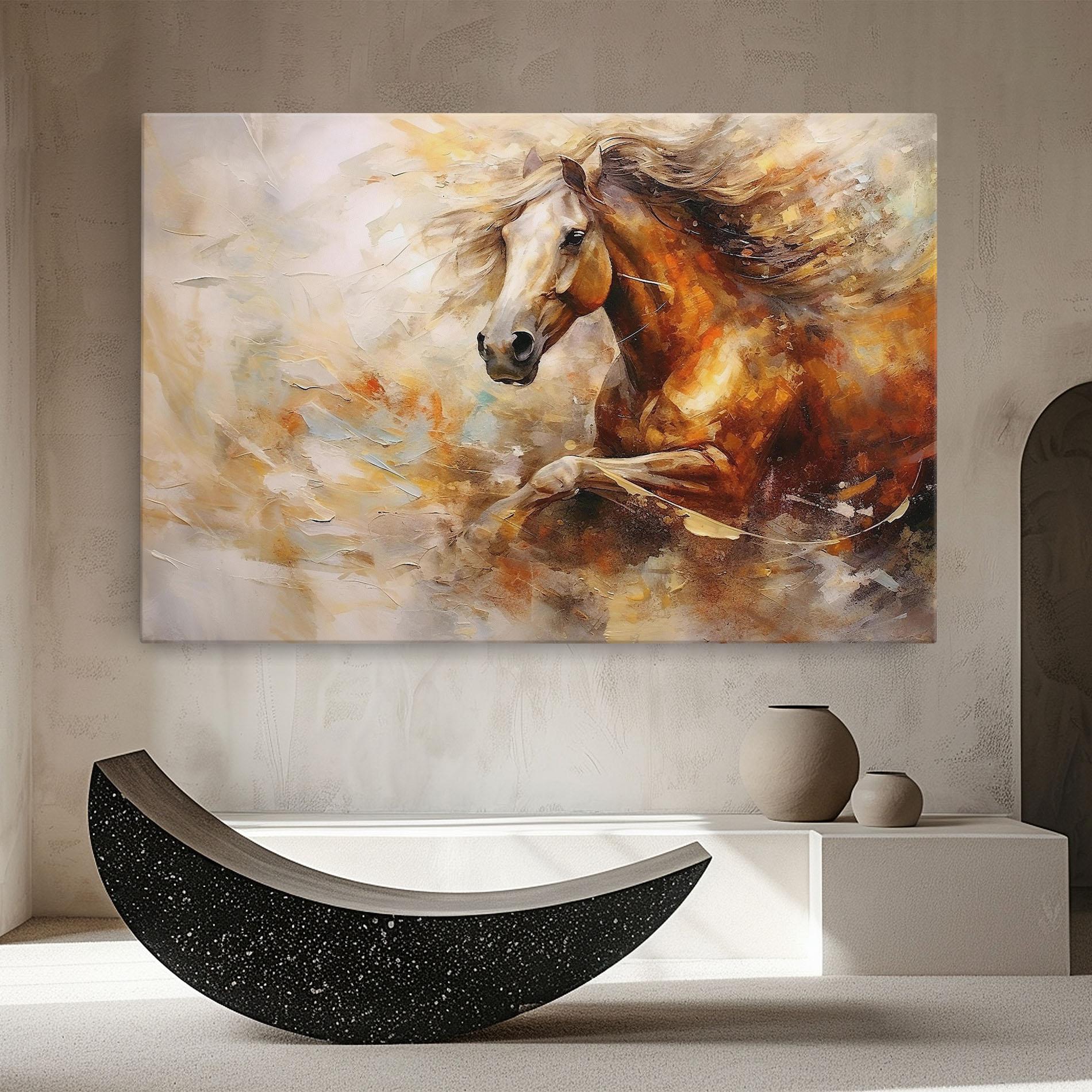 Leinwandbild Brown Horse Running mockup 8