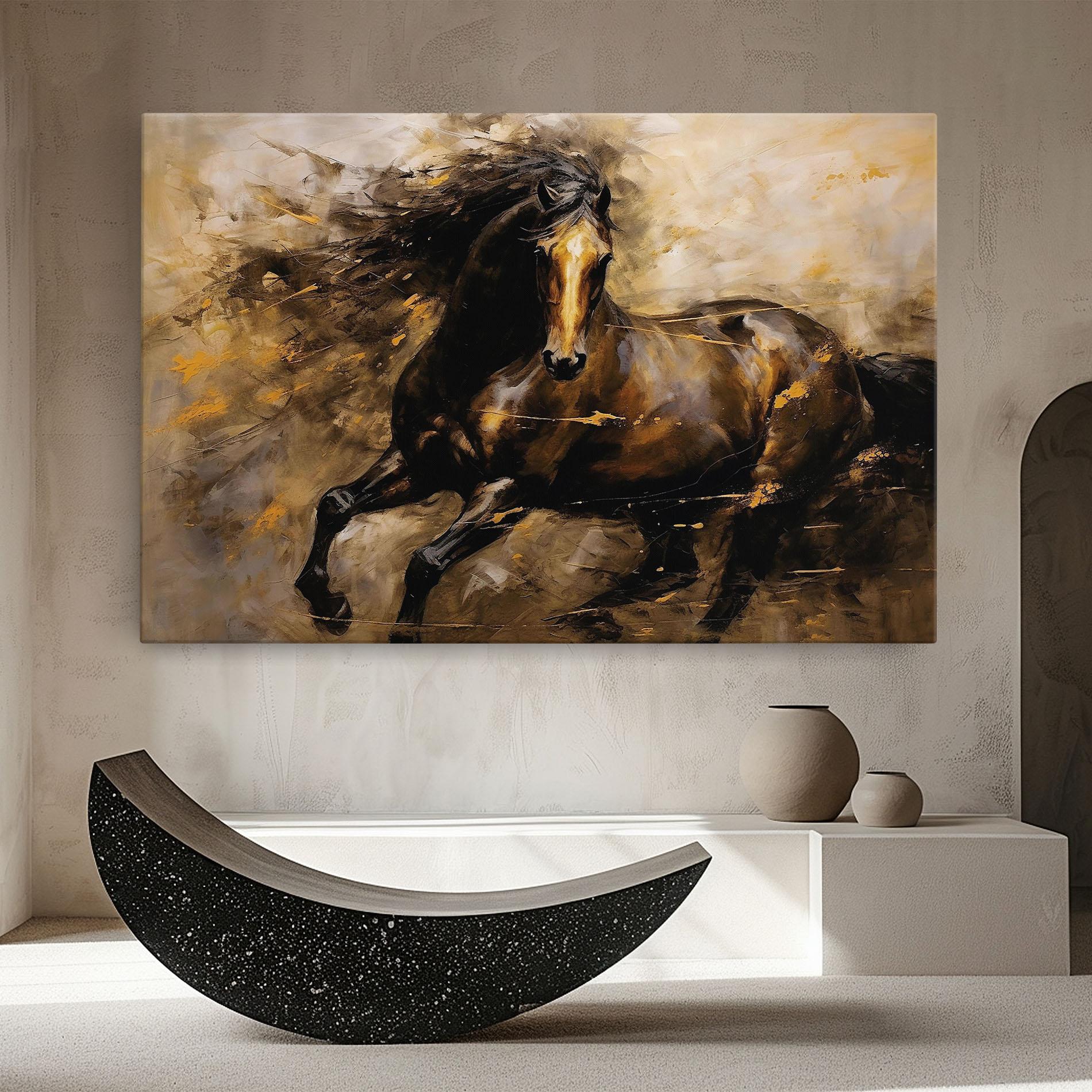 Leinwandbild Gold Brown Horse mockup 8
