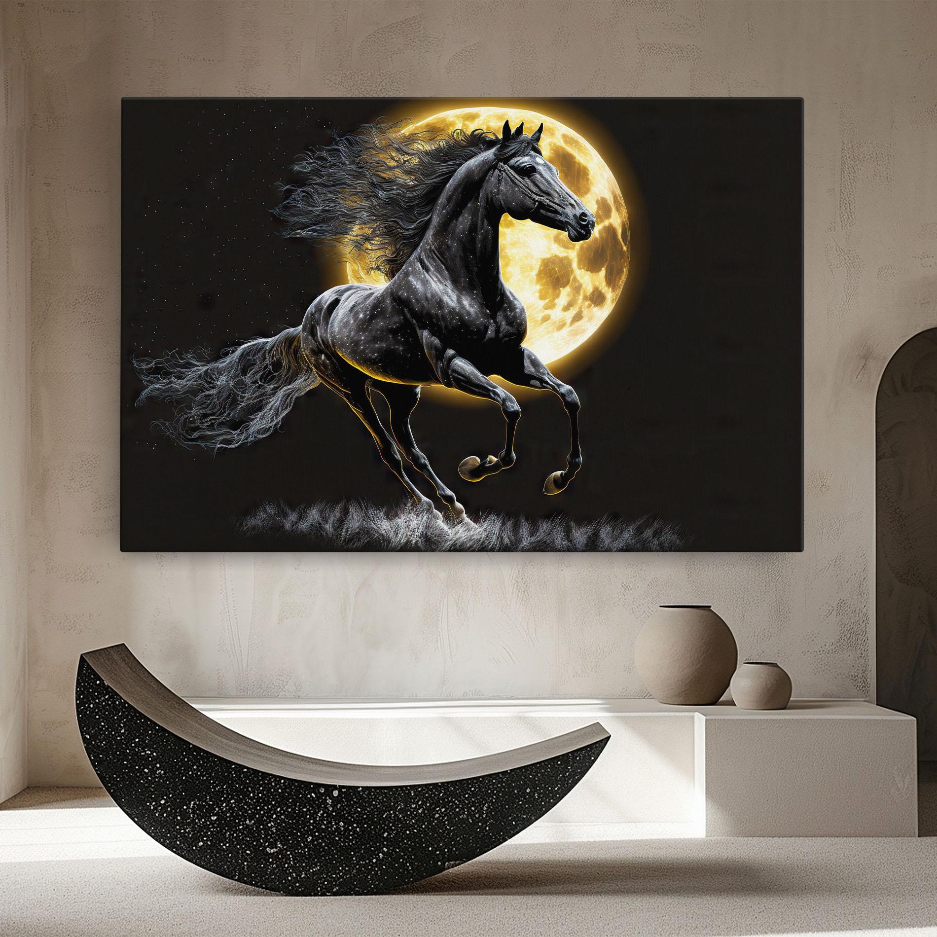 Leinwandbild Gold Moon Horse mockup 8