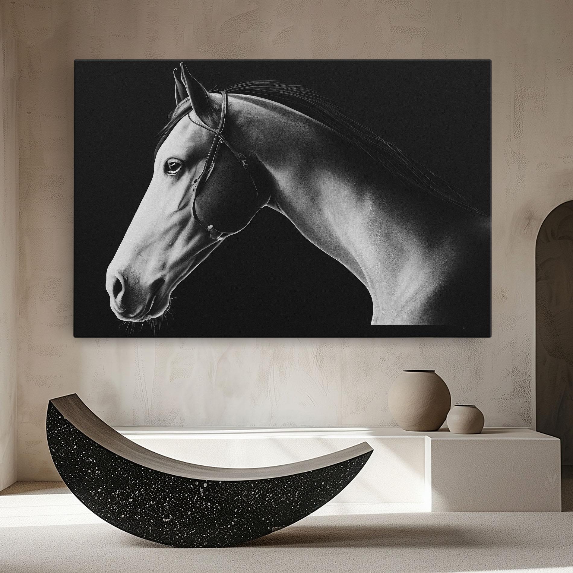 Leinwandbild Gray Horse Profile mockup 8
