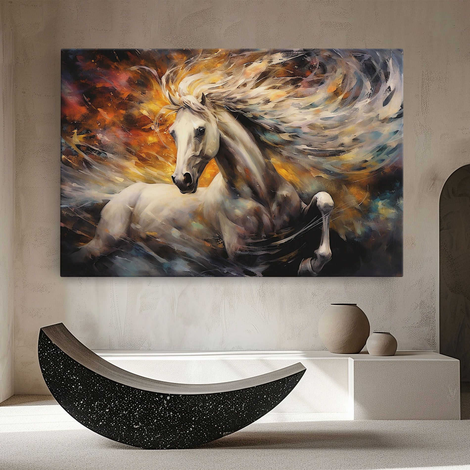 White Horse Painting mockup 8