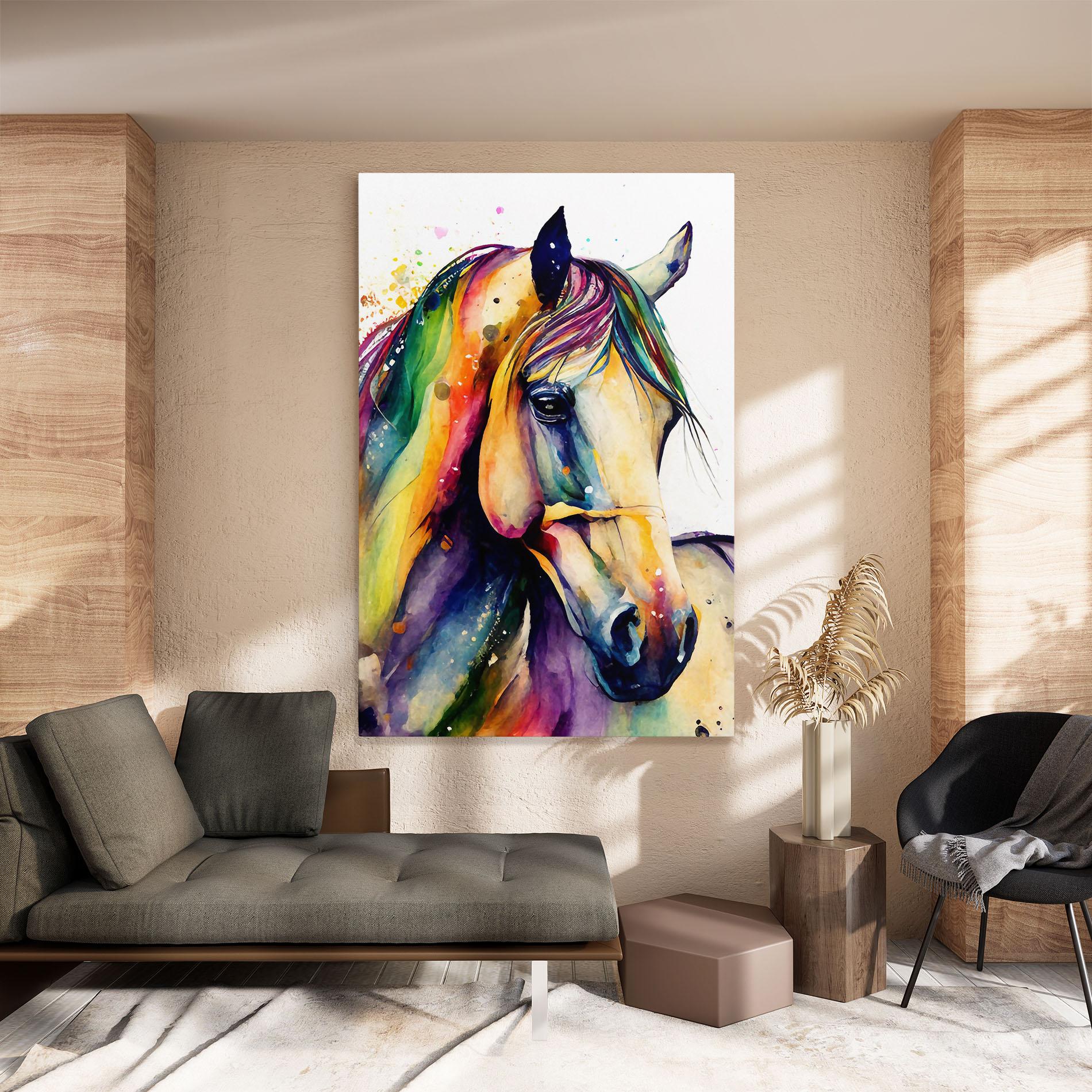 Leinwandbild Colorful Horse mockup 8
