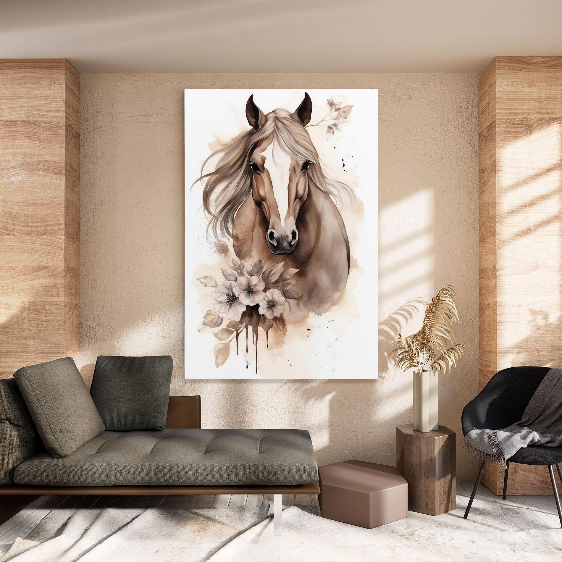 Leinwandbild Flower Brown Horse mockup 8