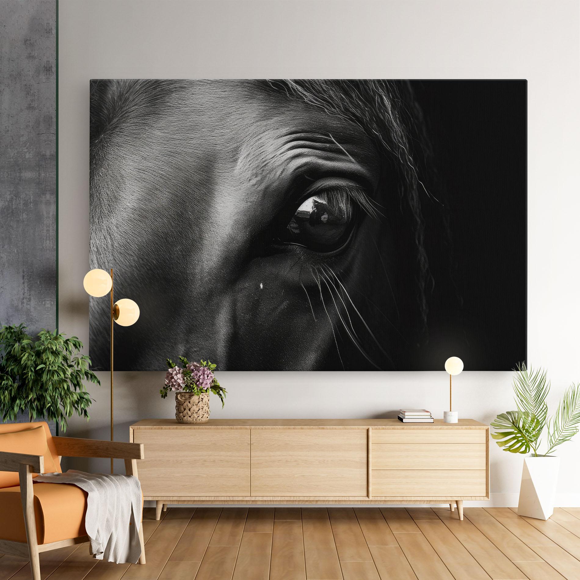 Leinwandbild Black Horse Eye mockup 9