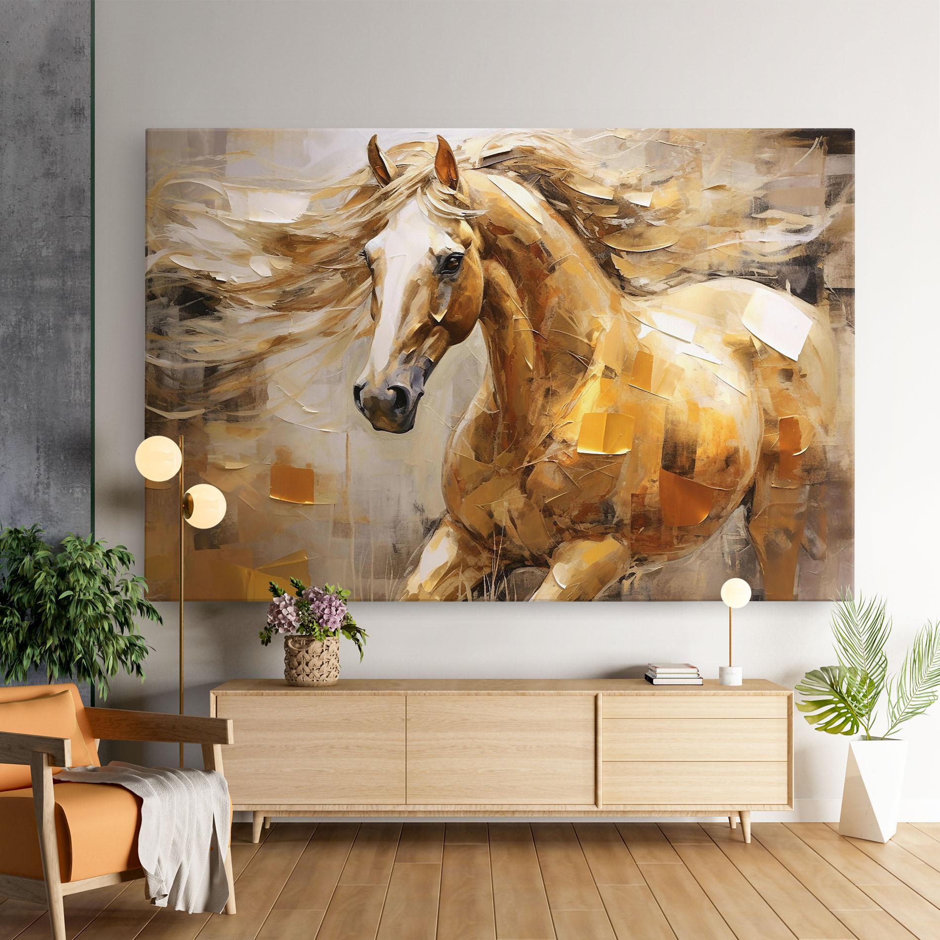 Leinwandbild Light Brown Horse mockup 9