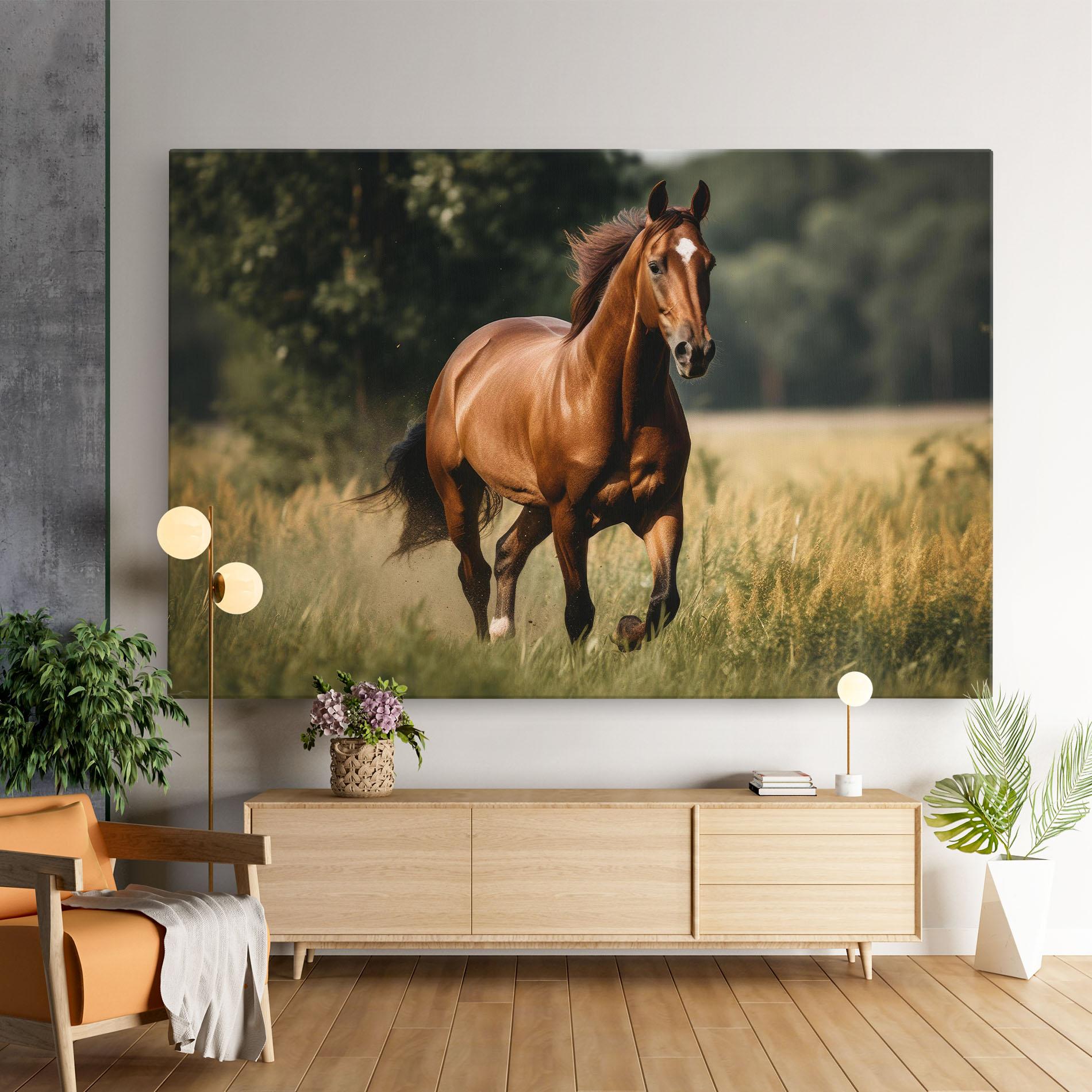 Leinwandbild Wild Horse Running mockup 9