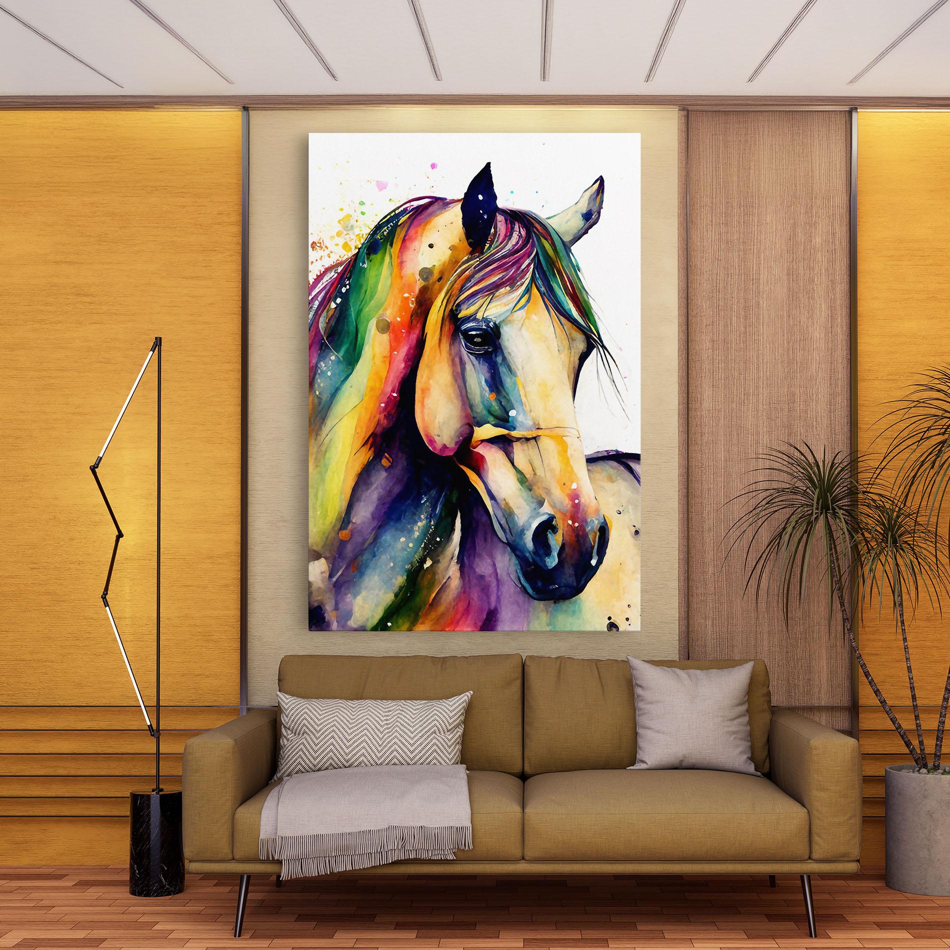 Leinwandbild Colorful Horse mockup 9