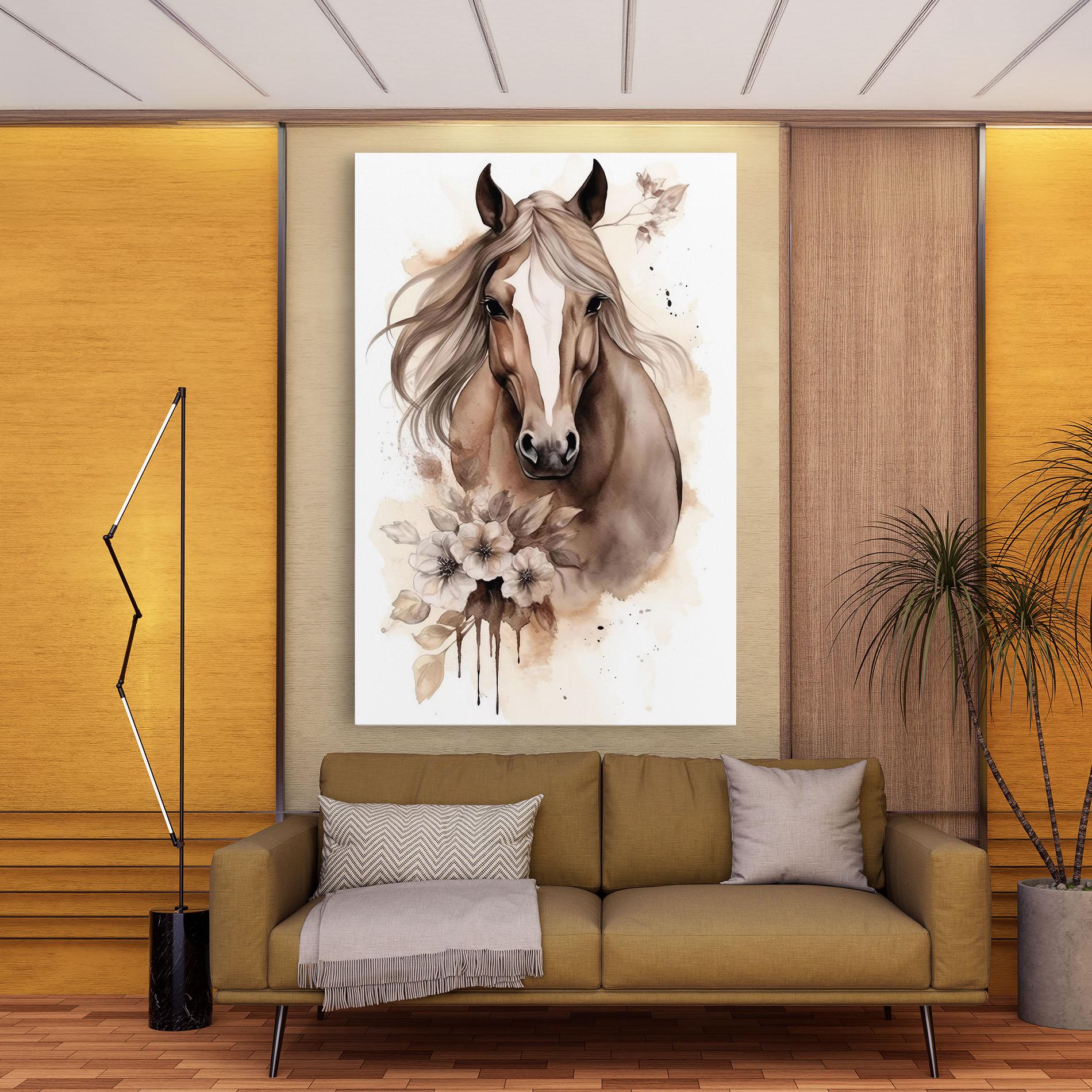 Leinwandbild Flower Brown Horse mockup 9