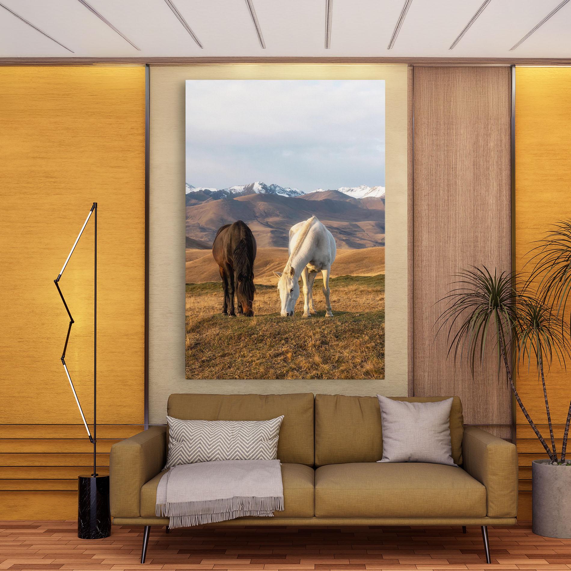 Leinwandbild Mountain Horses mockup 9