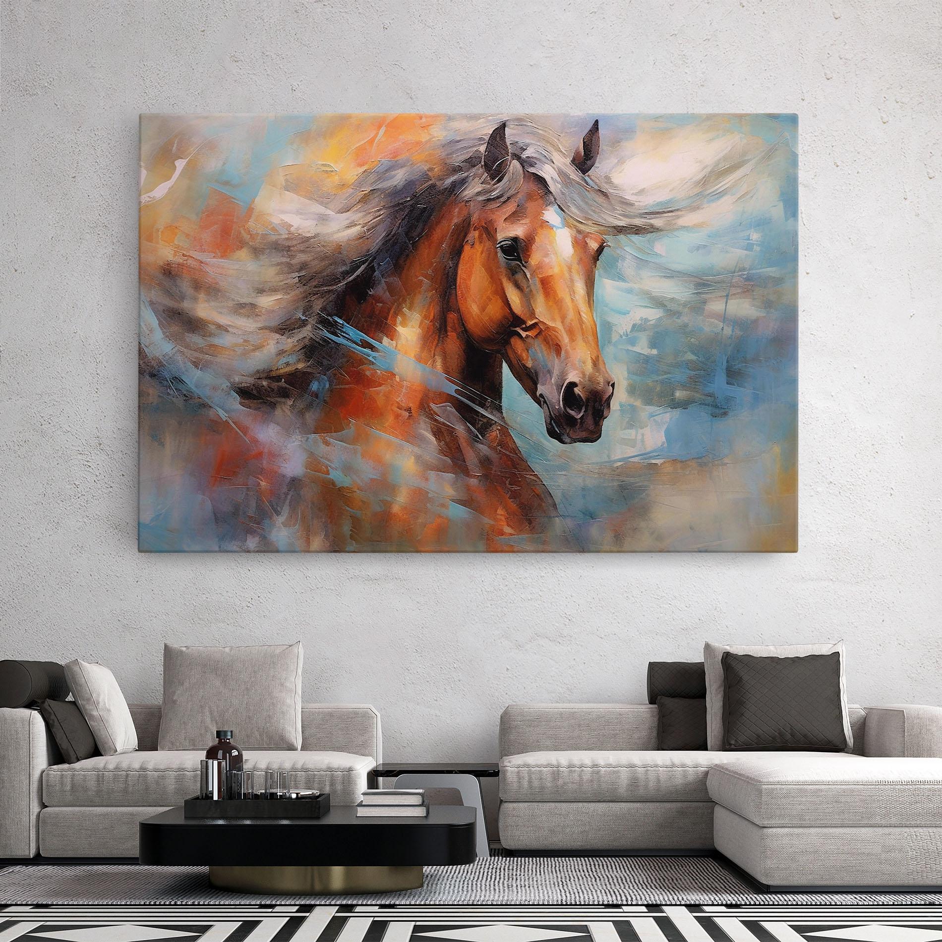 Leinwandbild Beautiful Brown Horse mockup 2