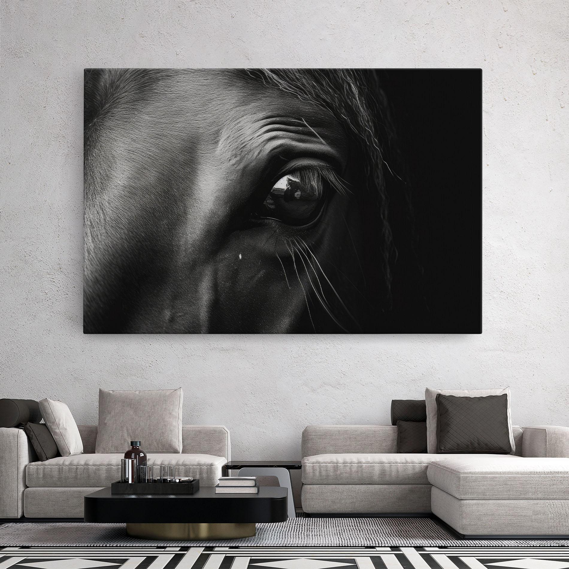 Leinwandbild Black Horse Eye mockup 2
