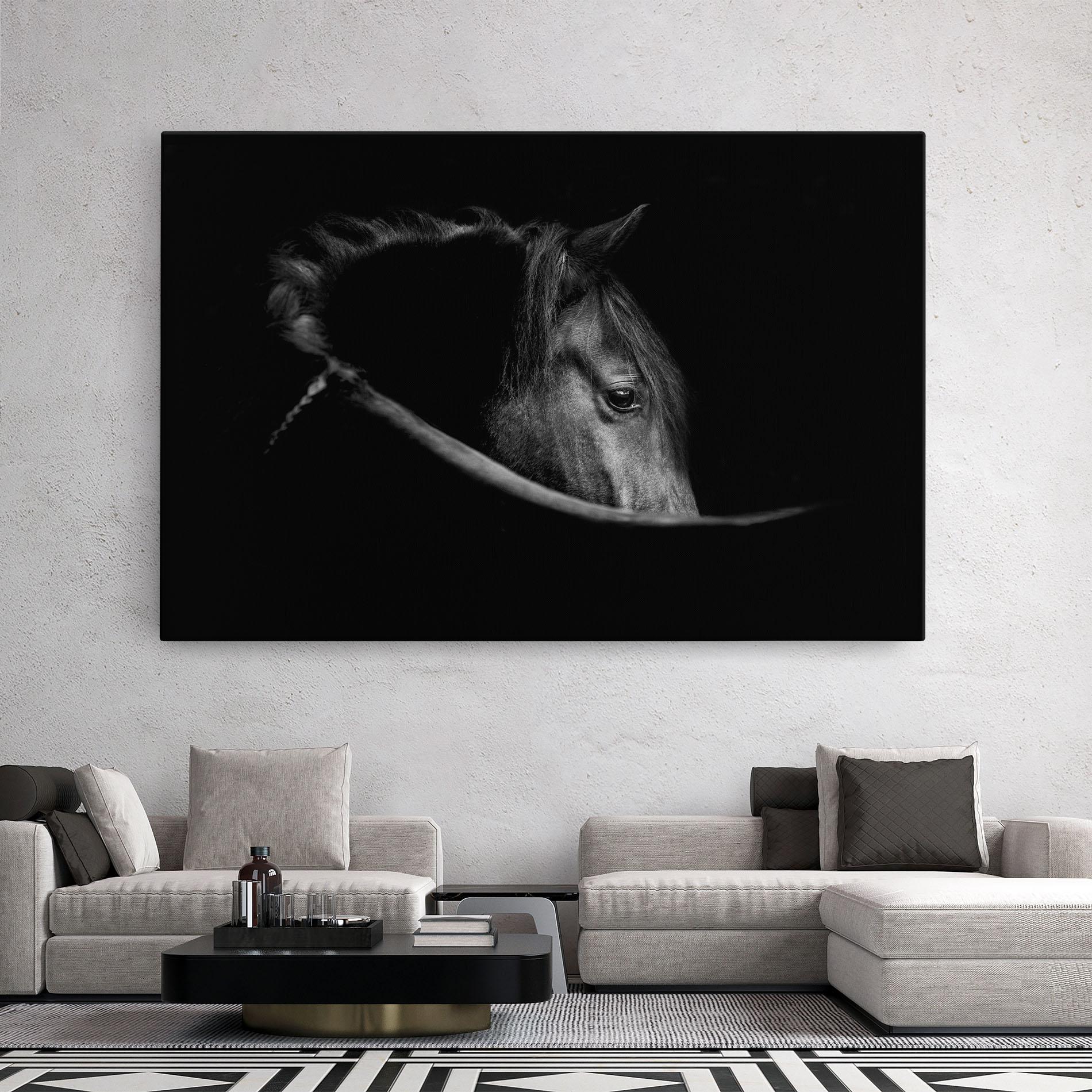 Leinwandbild Black Horse Looking mockup 2