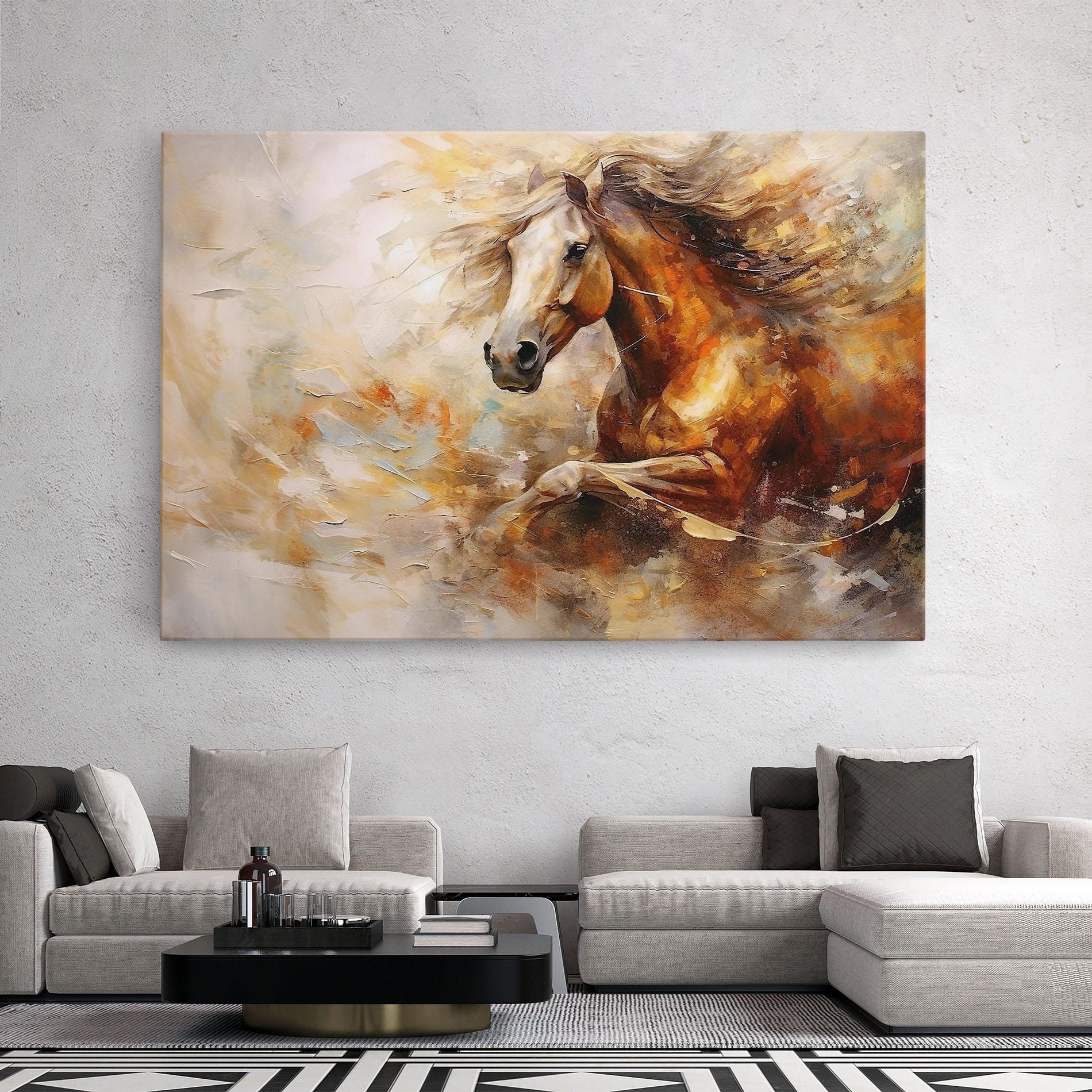 Leinwandbild Brown Horse Running mockup 2
