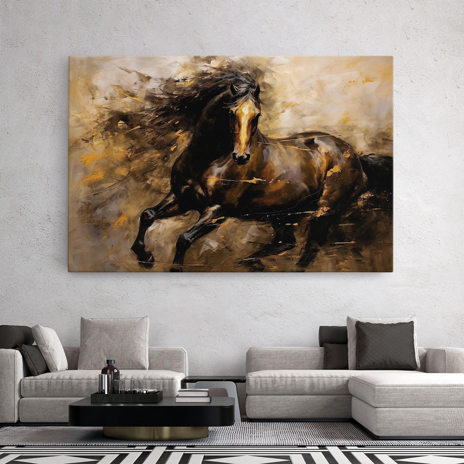 Leinwandbild Gold Brown Horse mockup 2
