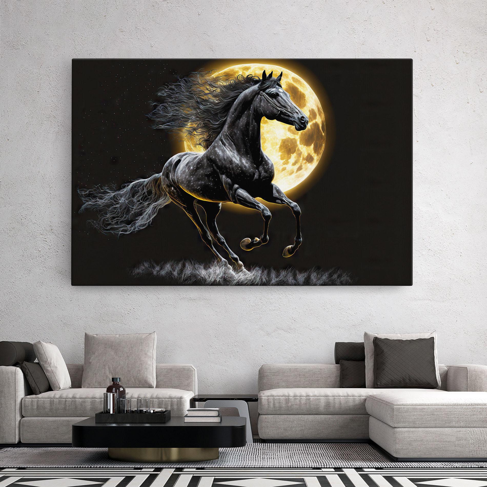 Leinwandbild Gold Moon Horse mockup 2