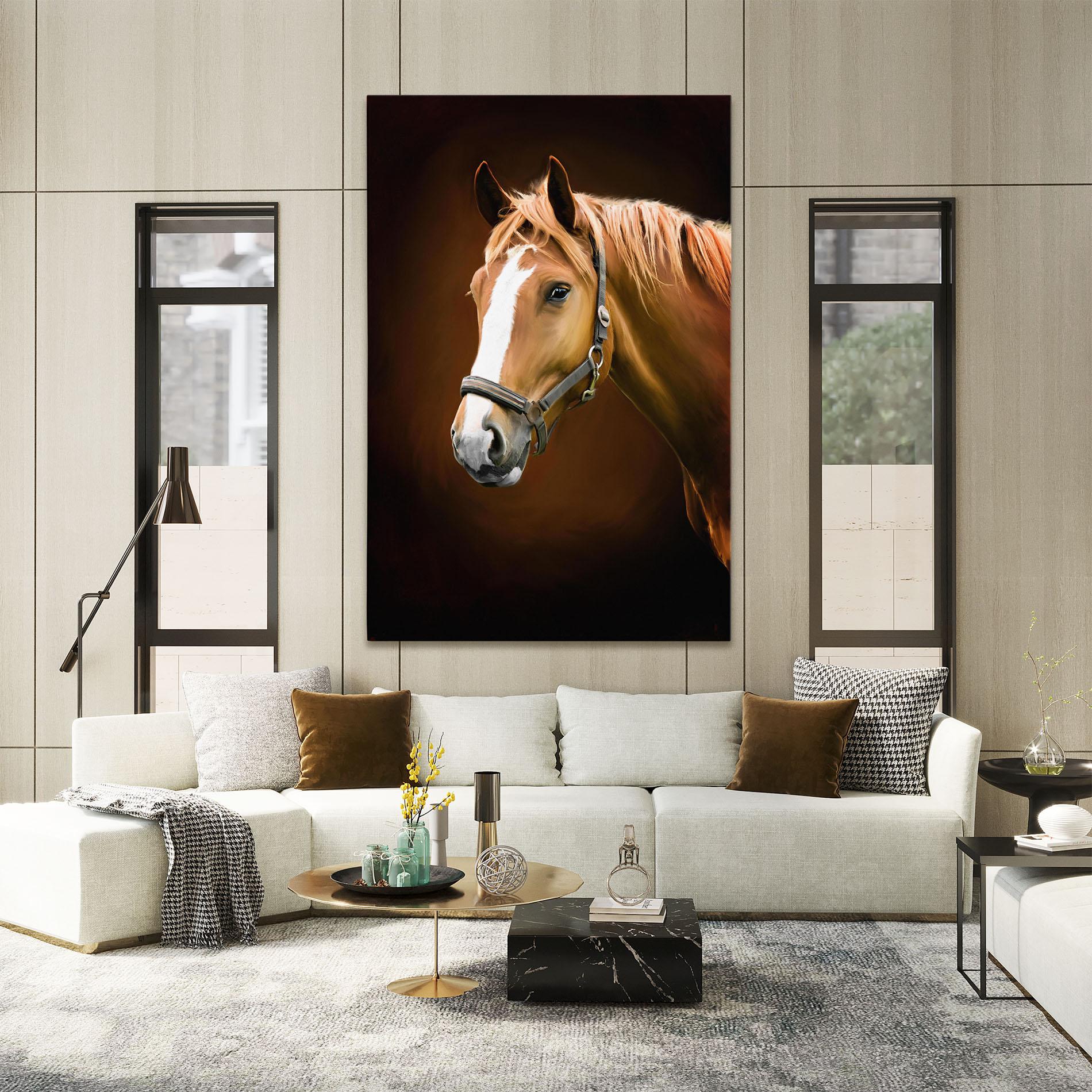 Leinwandbild Digital Painted Horse mockup 2