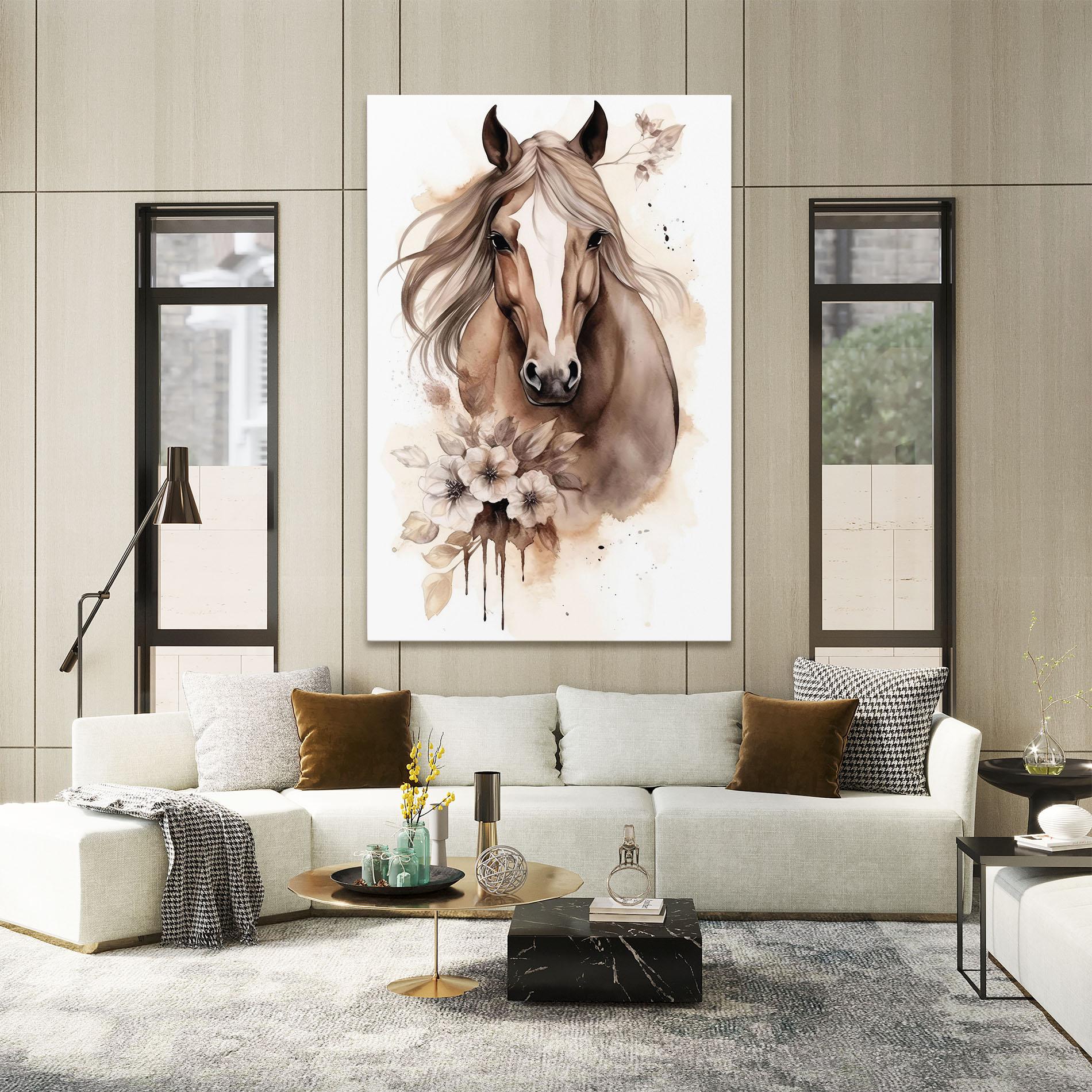 Leinwandbild Flower Brown Horse mockup 2