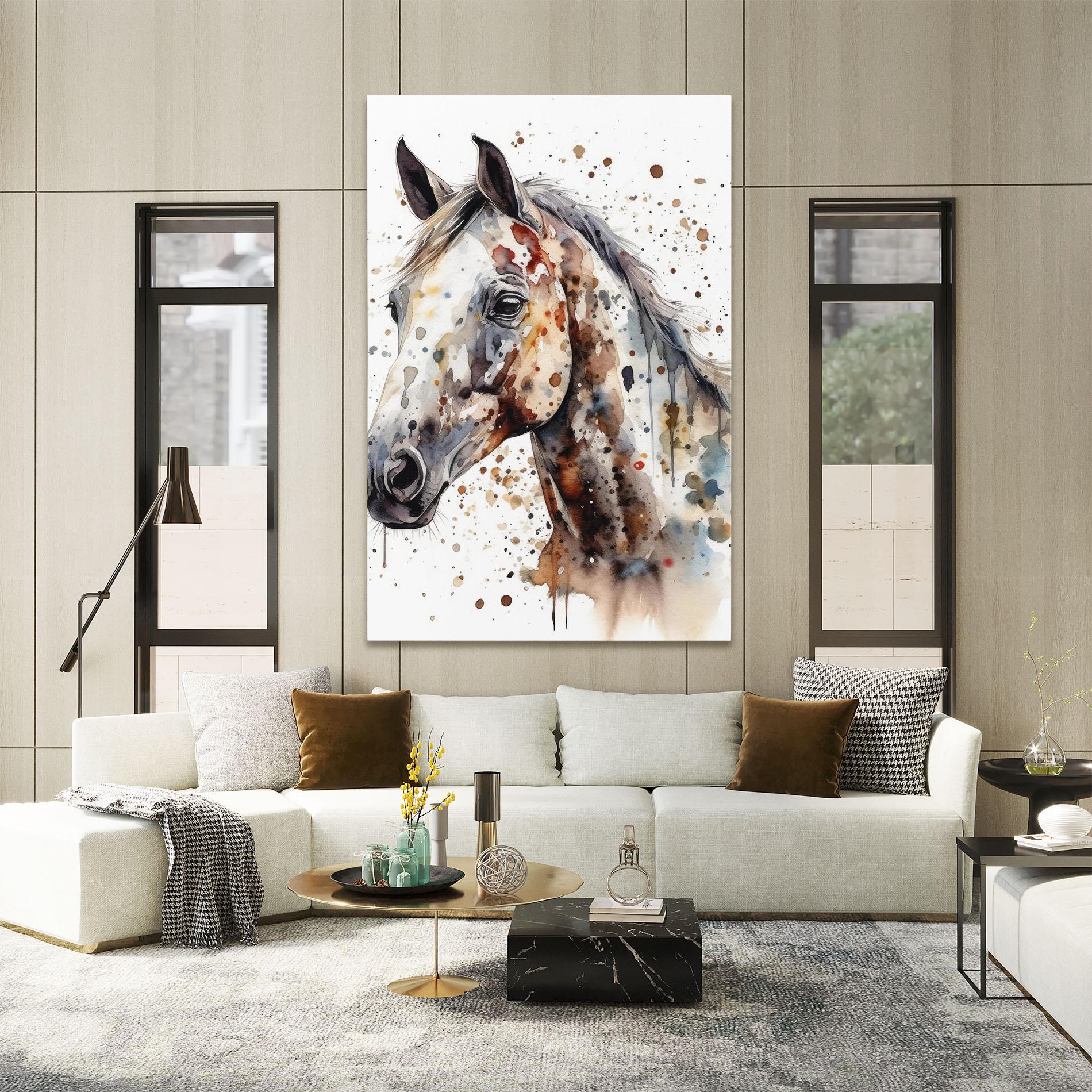 Leinwandbild Watercolor Horse mockup 2