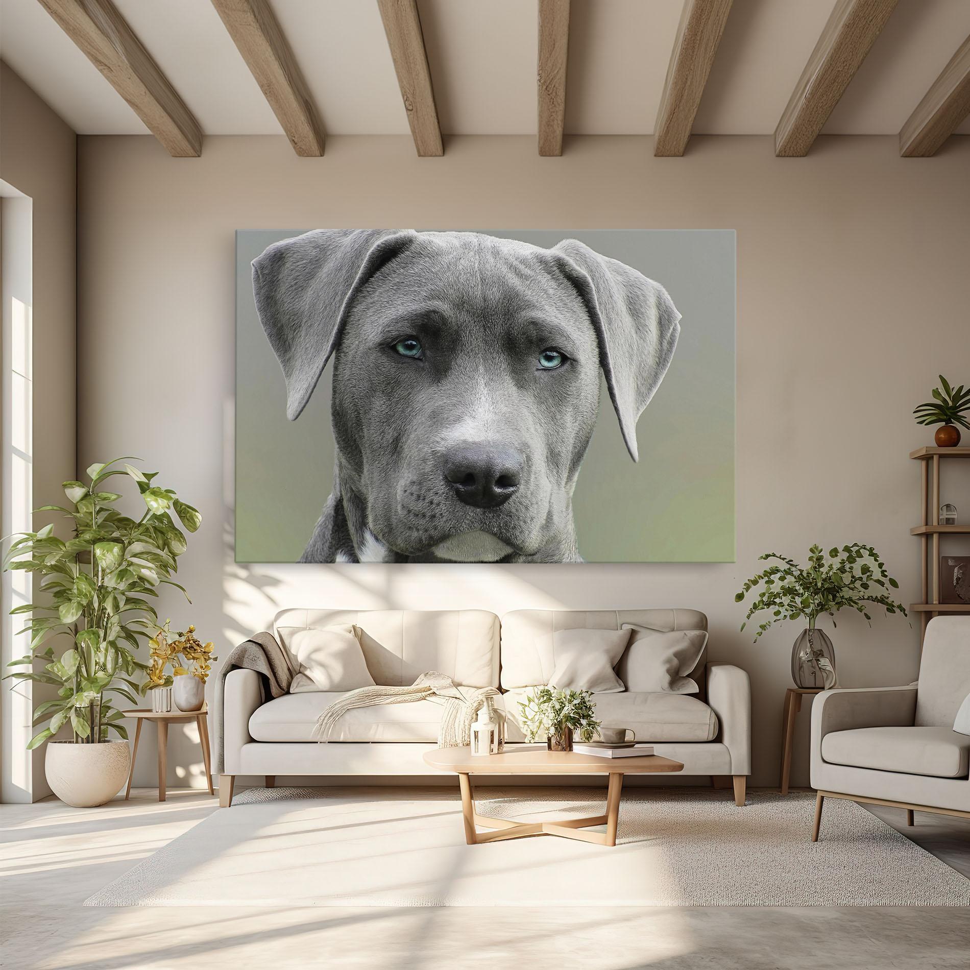 Leinwandbild Blue Eyes Dog mockup 6