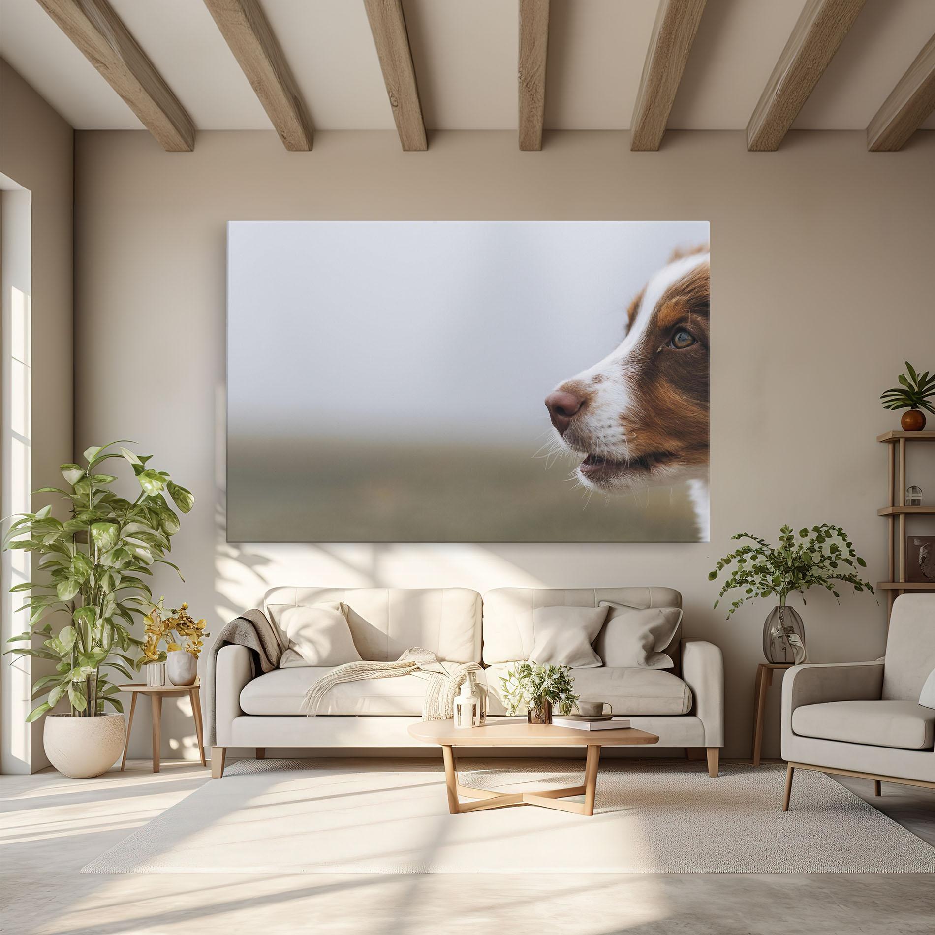 Leinwandbild Brown White Dog mockup 6