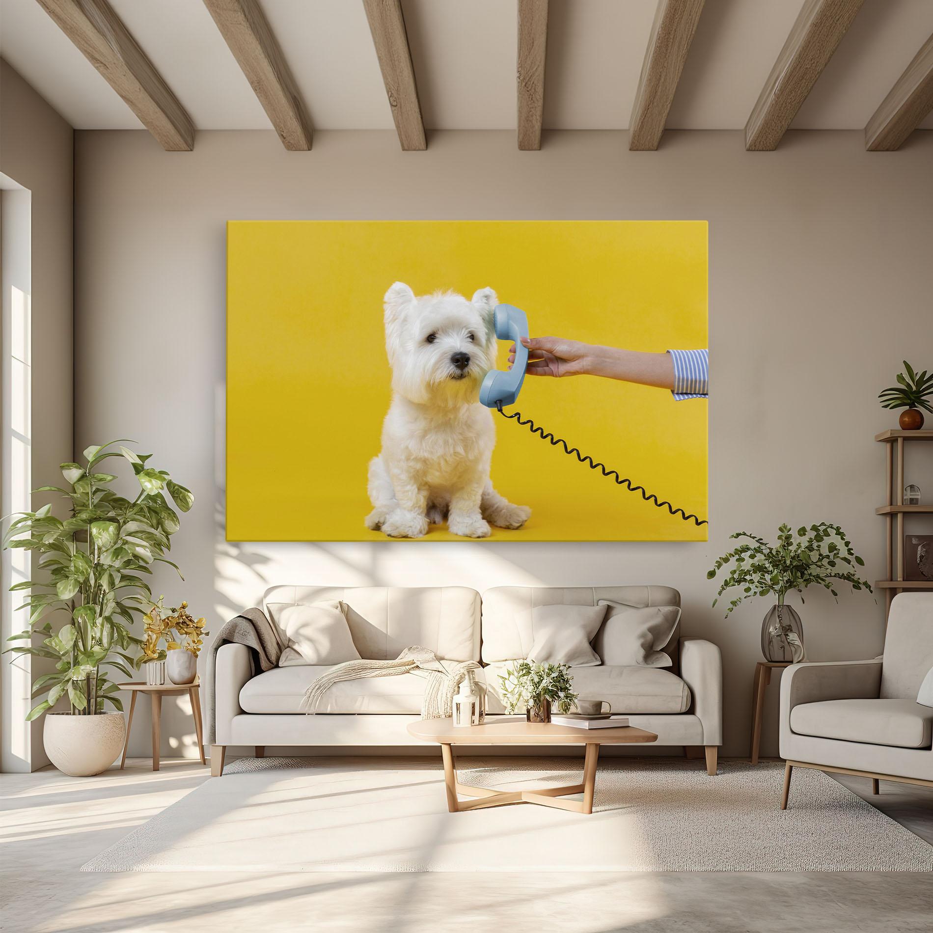 Leinwandbild Cute Little Dog mockup 6