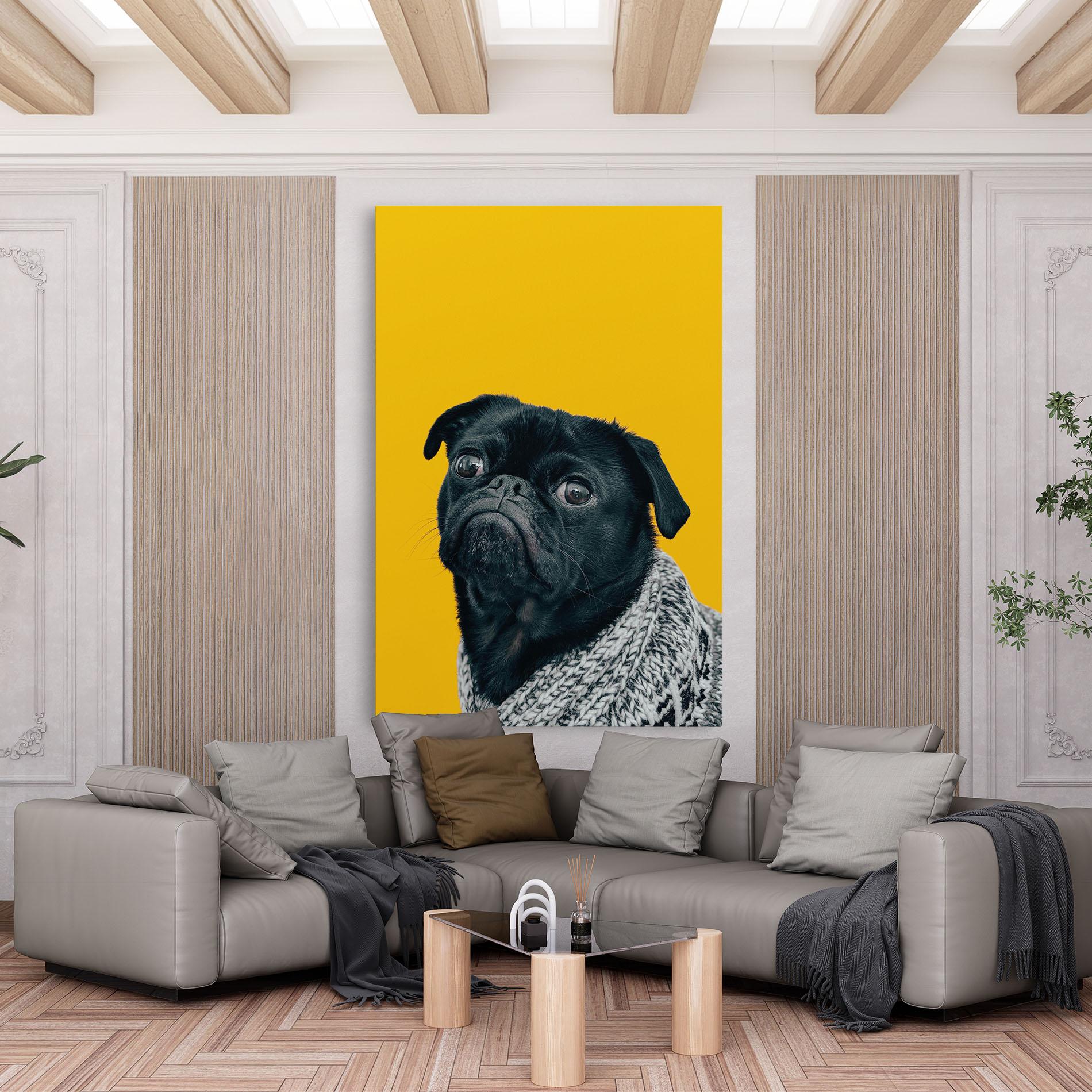 Leinwandbild Black Pug mockup 6