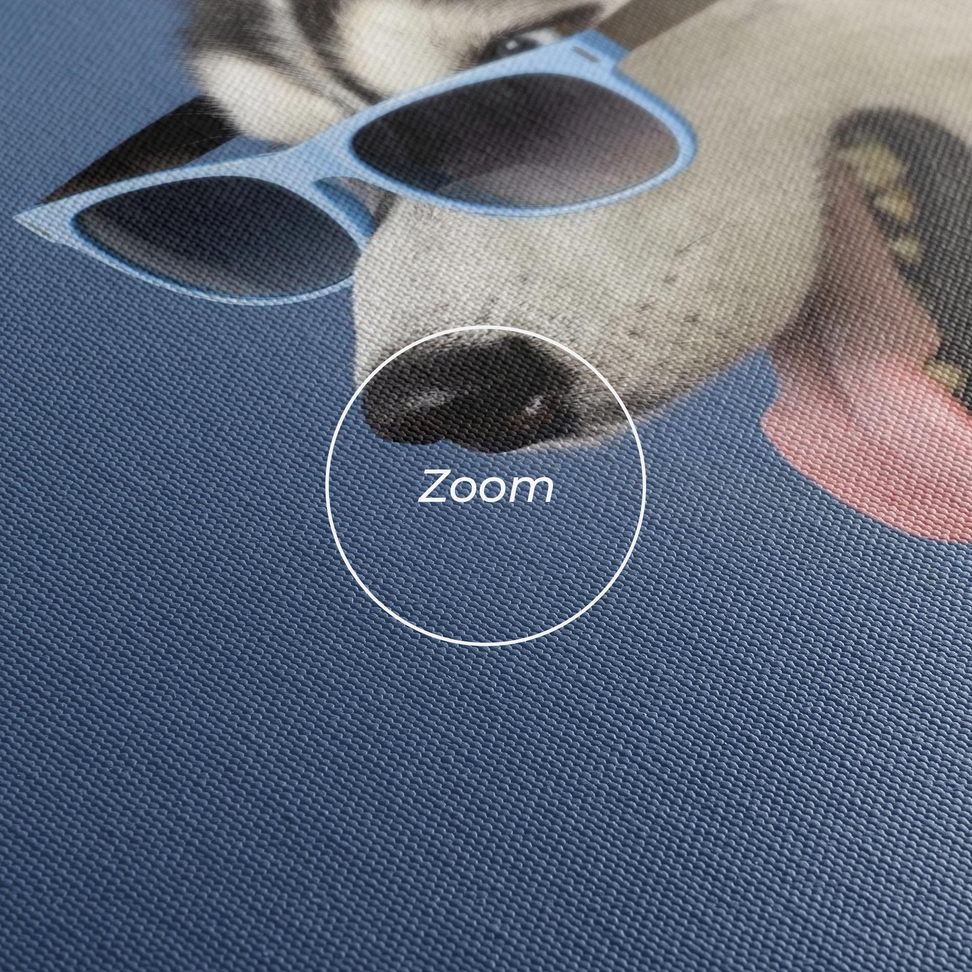 Leinwandbild Blue Glasses Dog mockup 3