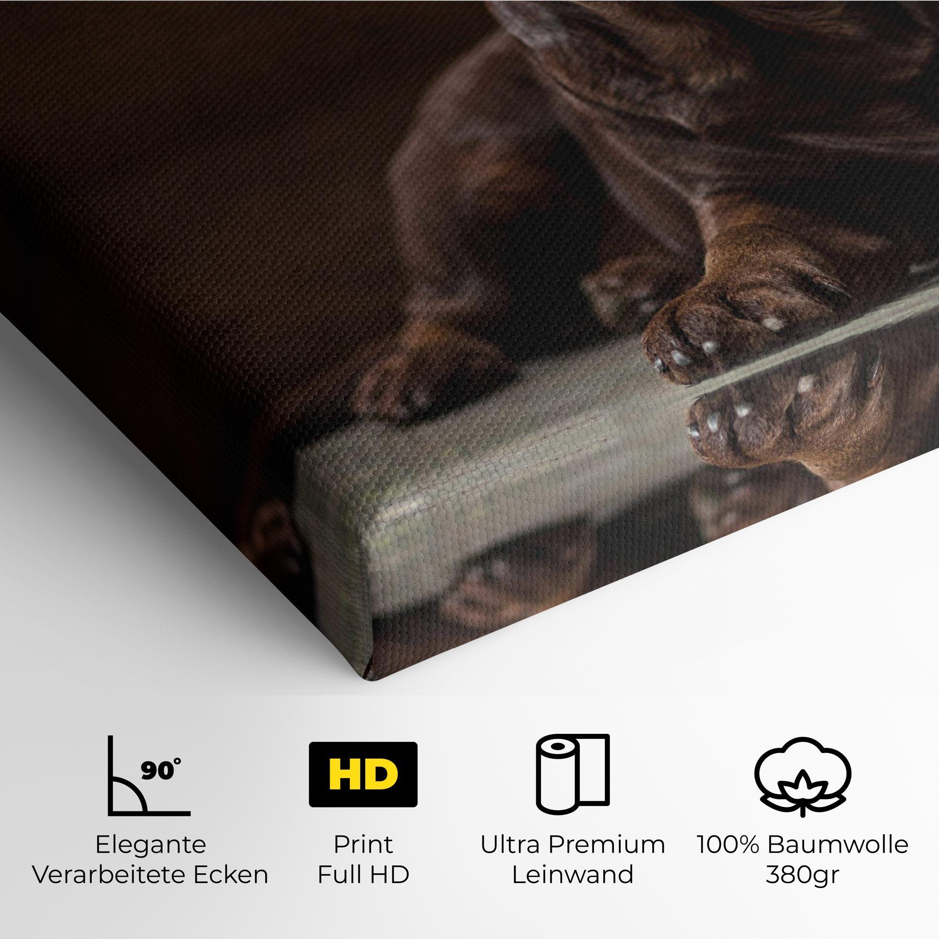 Leinwandbild Cute Brown Labrador mockup 4