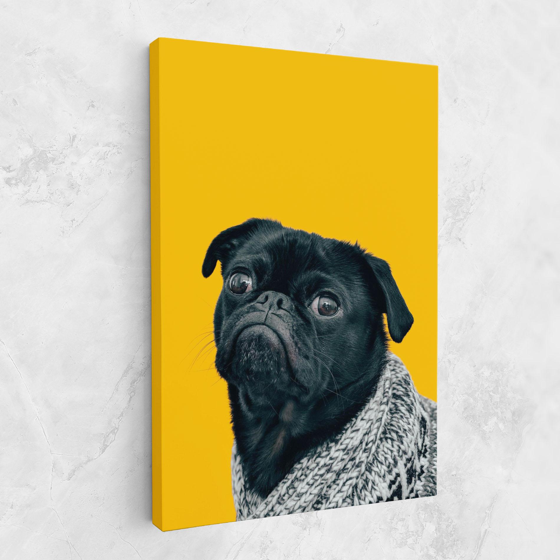 Leinwandbild Black Pug mockup 1