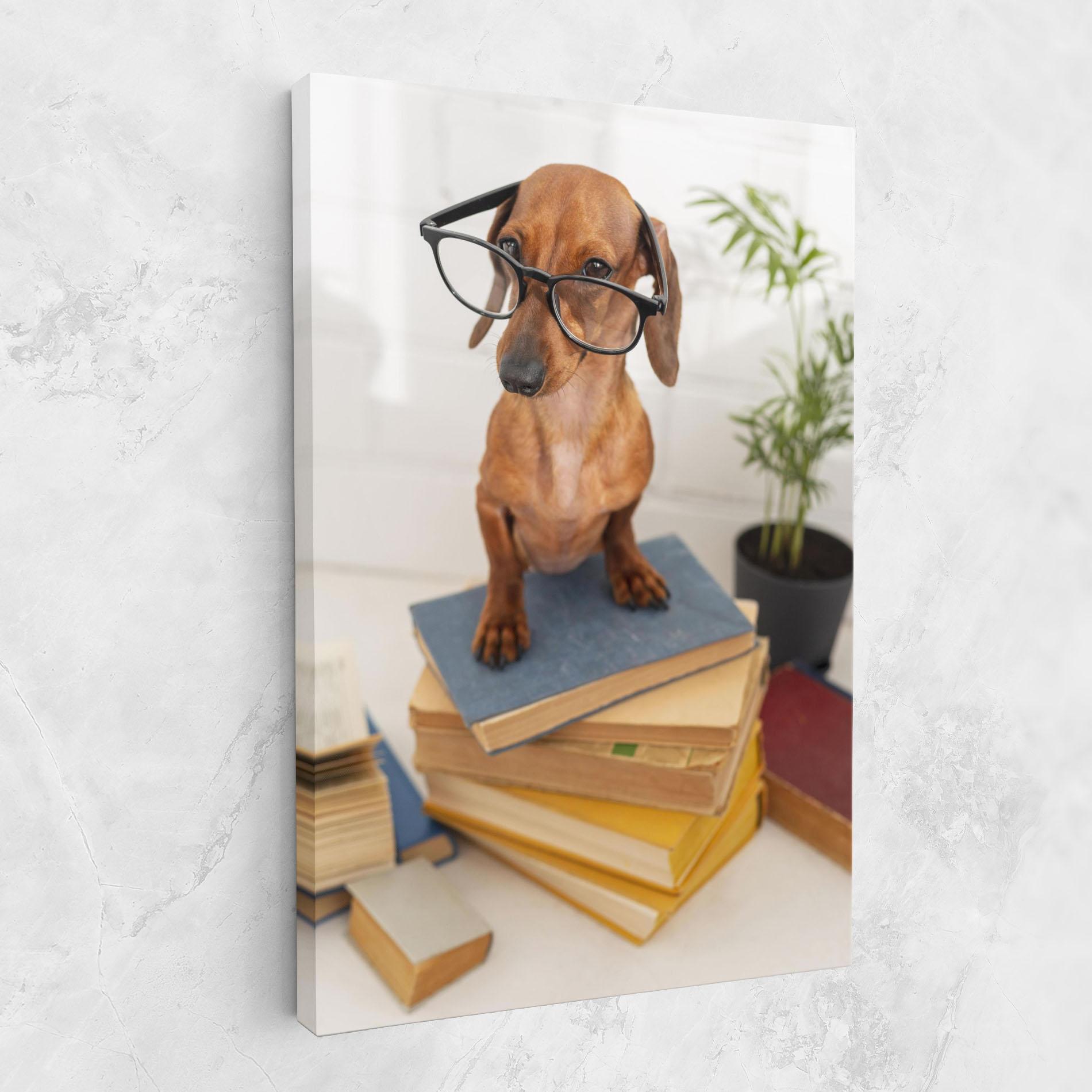 Leinwandbild Books Cute Dog mockup 1