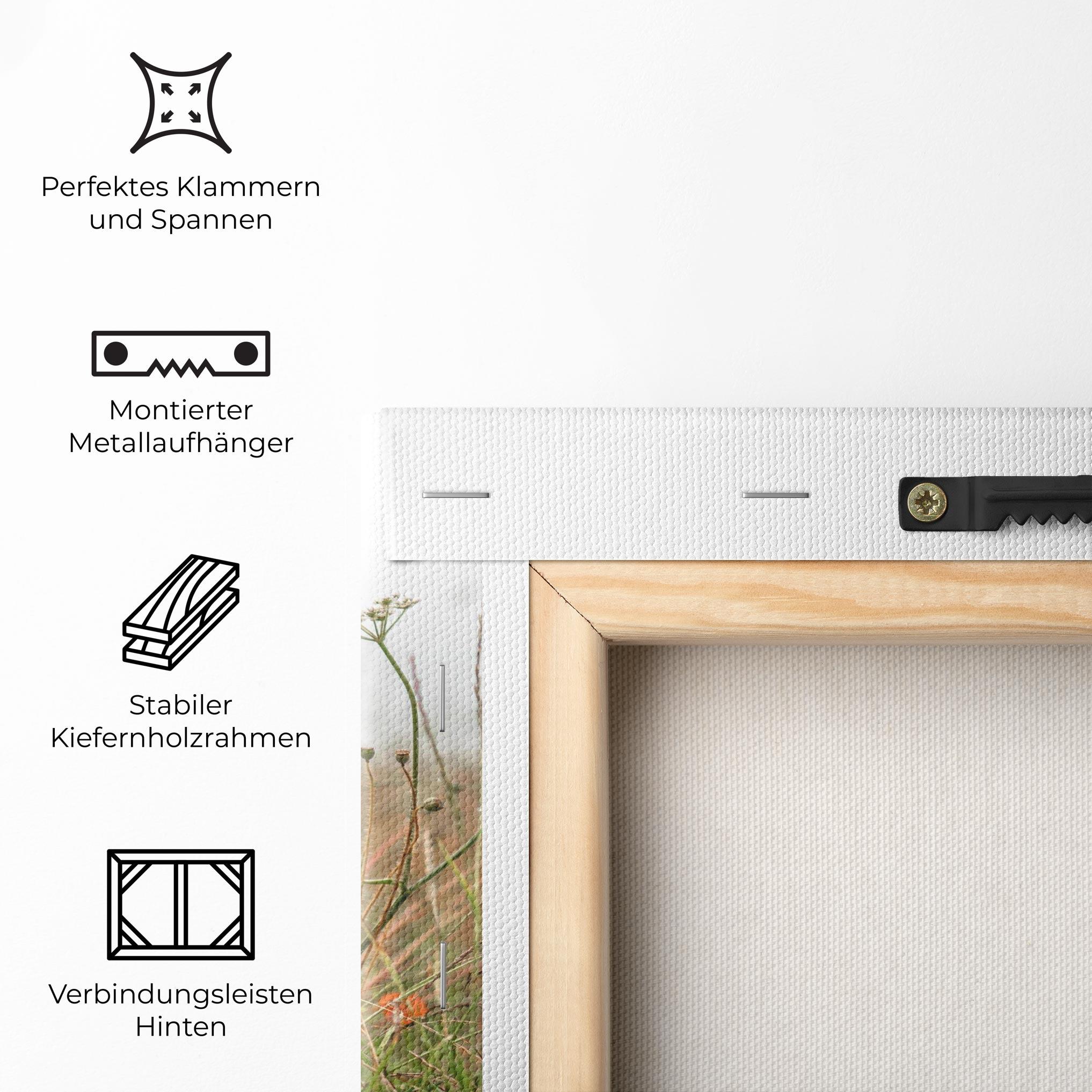 Leinwandbild Red Flowers Dog mockup 5