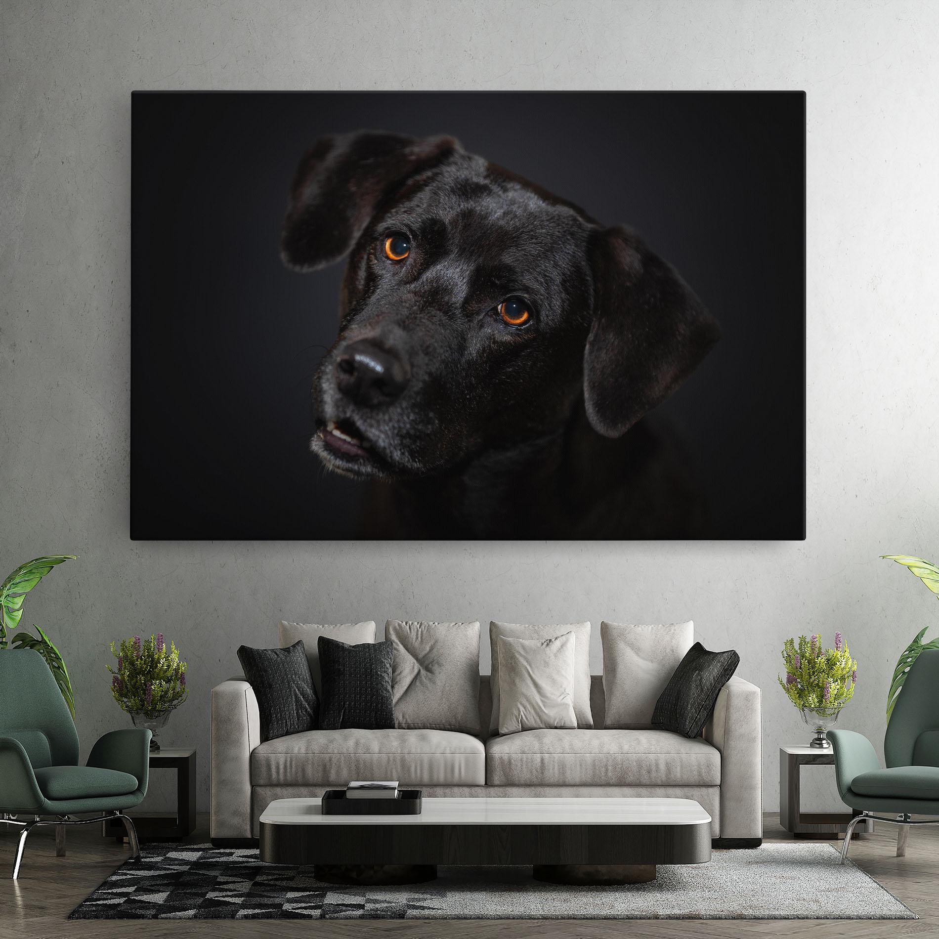 Leinwandbild Black Dog Portrait mockup 7