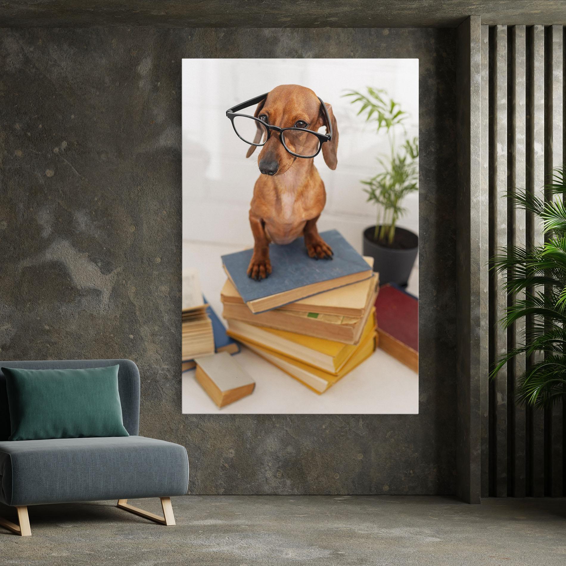 Leinwandbild Books Cute Dog mockup 7