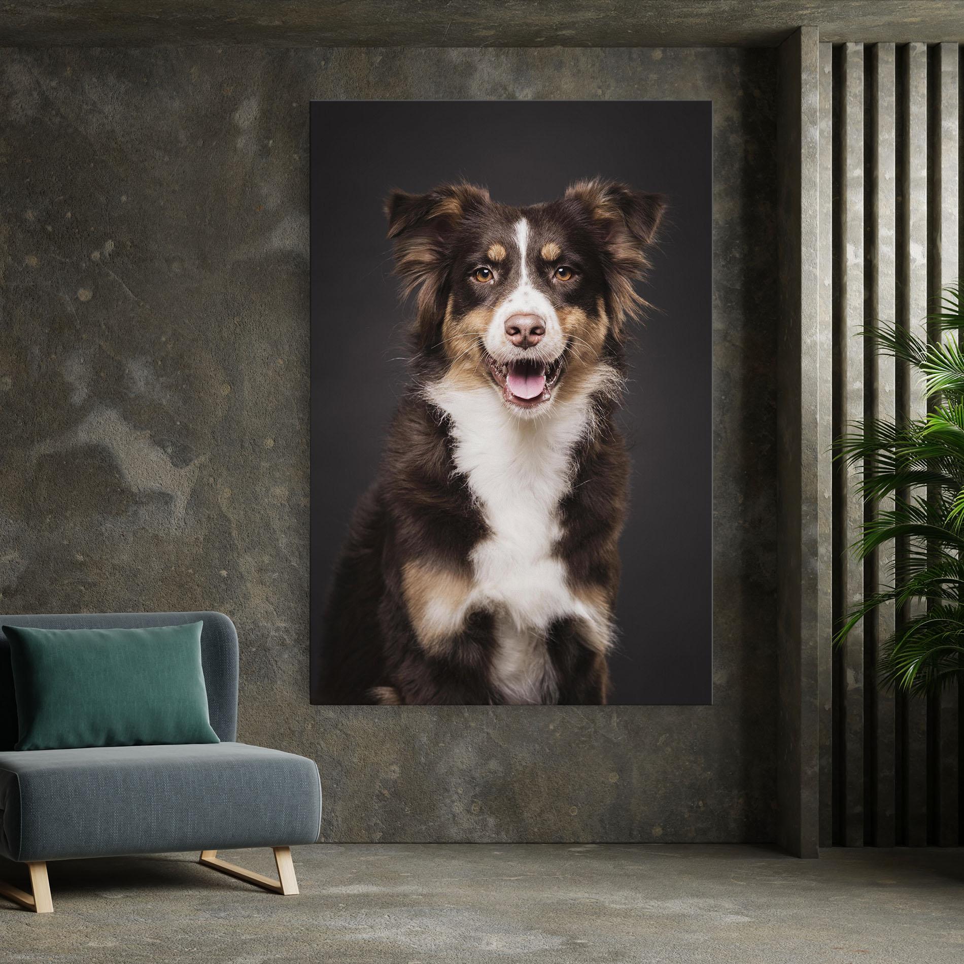 Leinwandbild Cute Dog Sitting mockup 7
