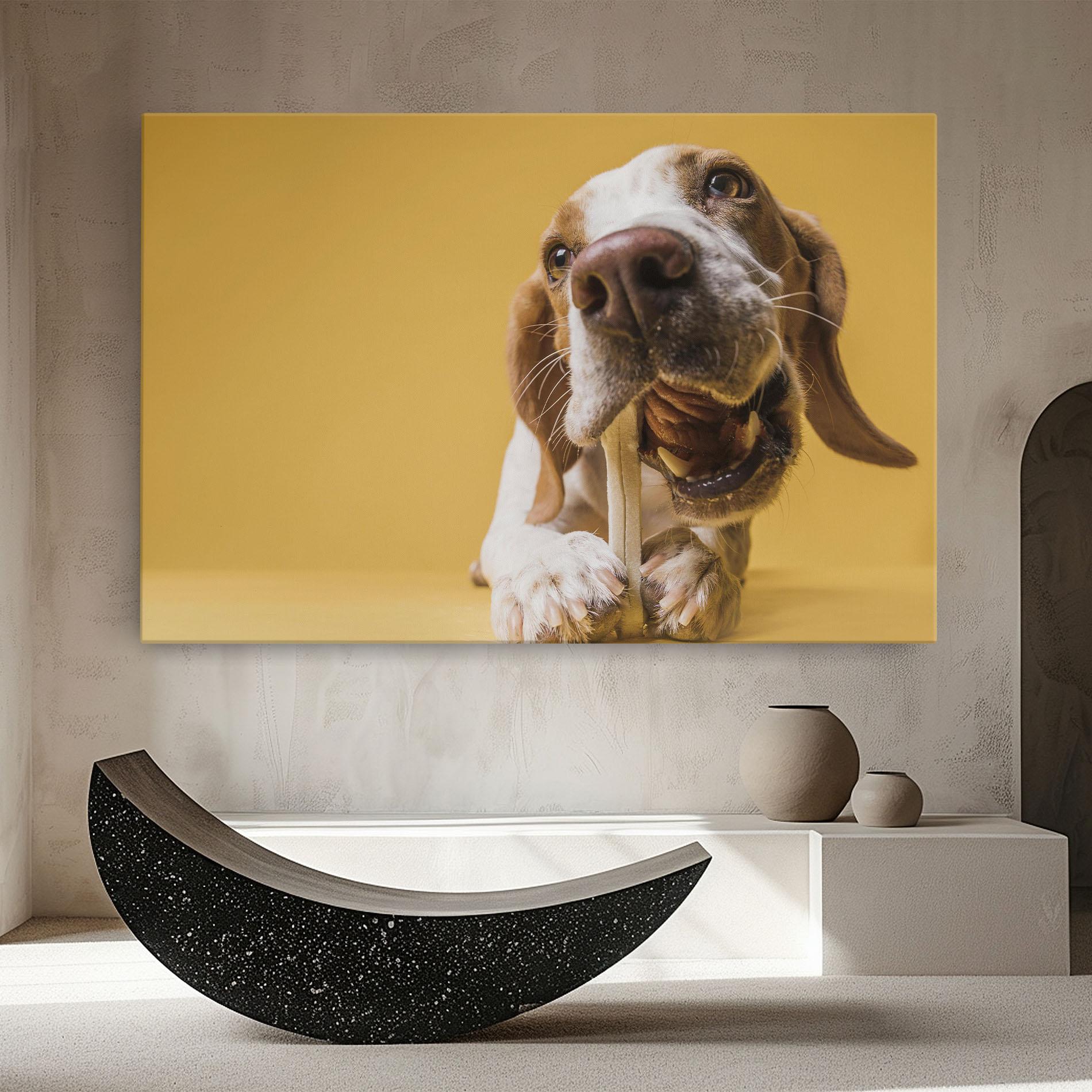 Leinwandbild Dog Eating Bone mockup 8