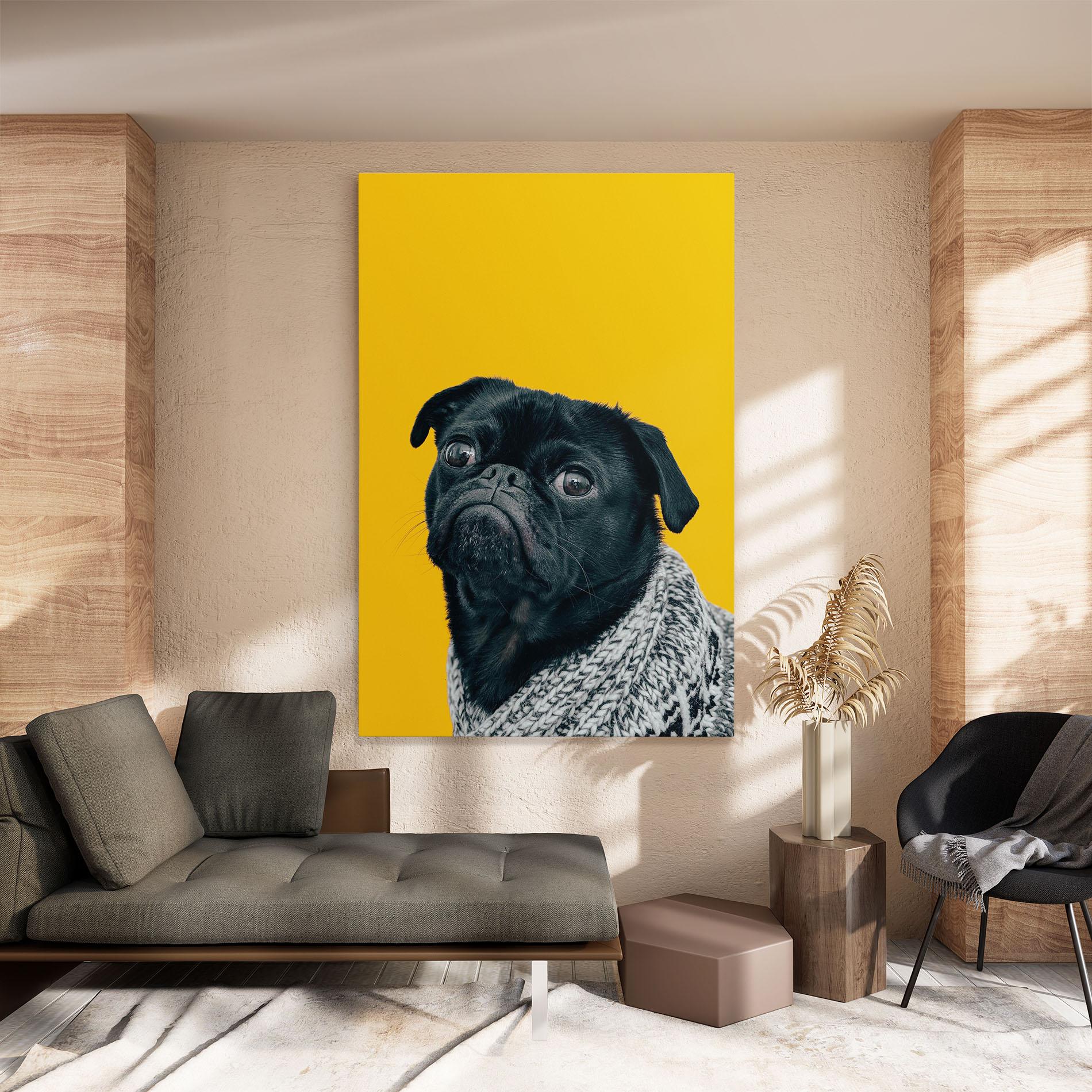 Leinwandbild Black Pug mockup 8