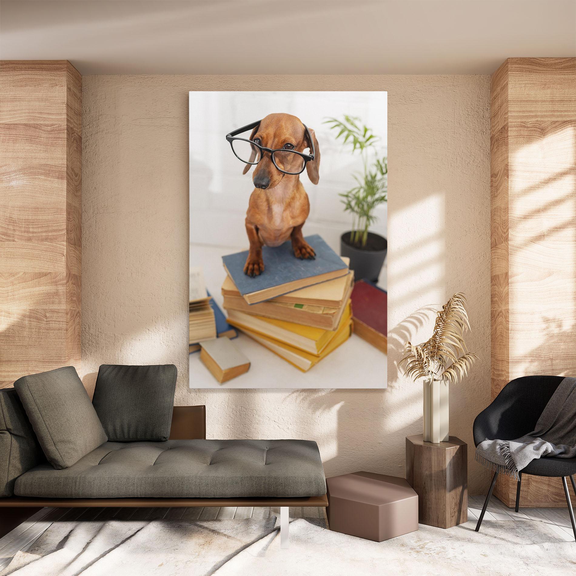 Leinwandbild Books Cute Dog mockup 8
