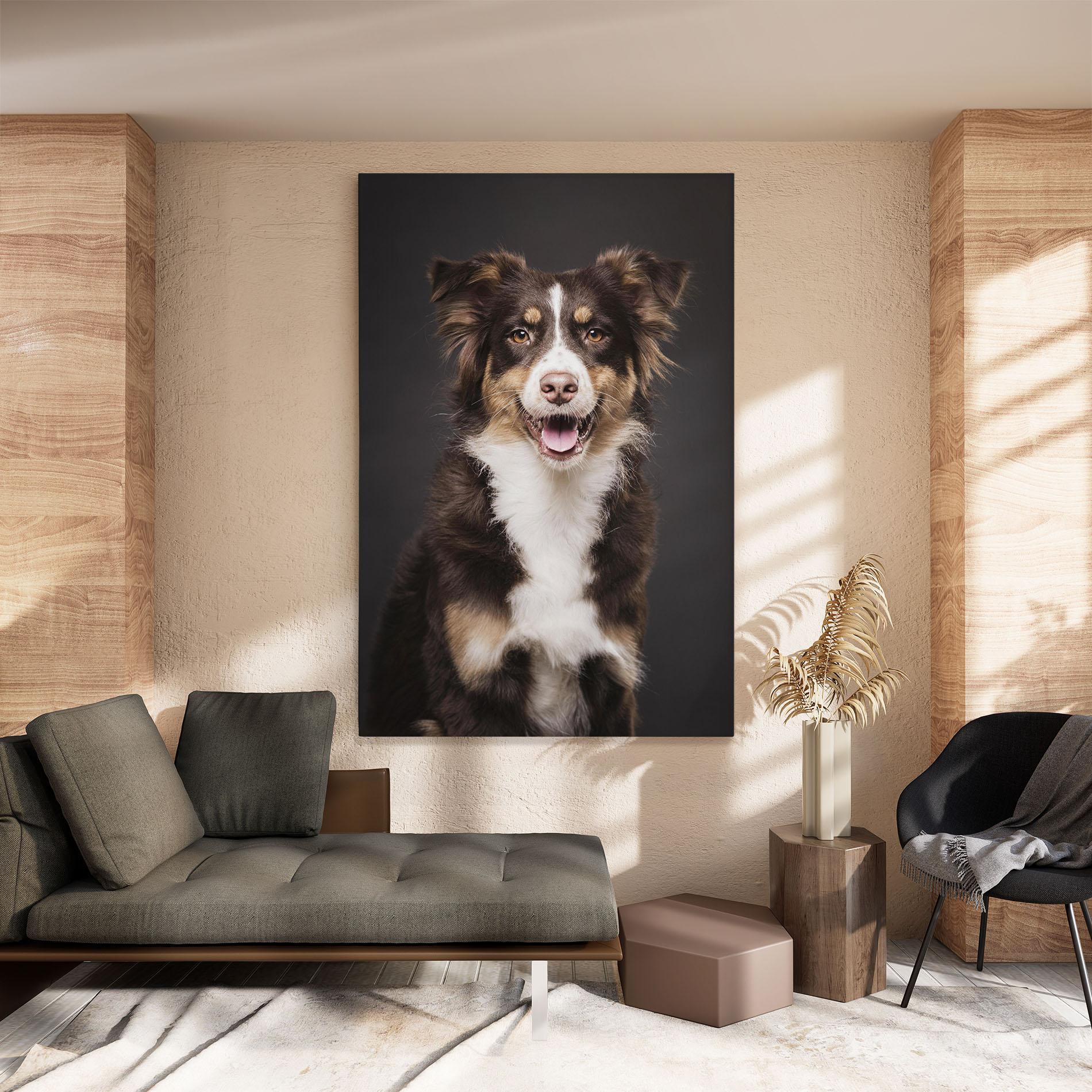 Leinwandbild Cute Dog Sitting mockup 8