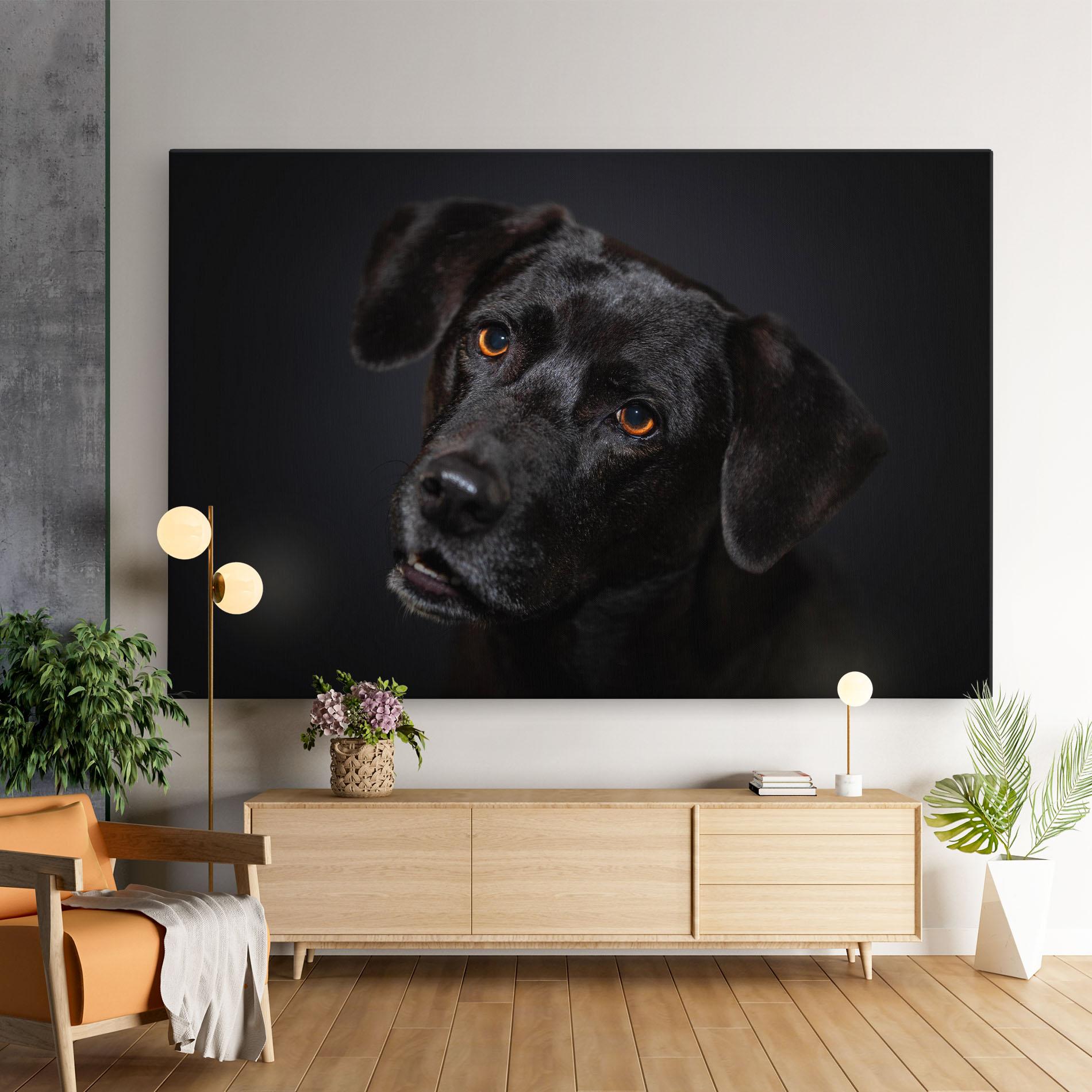 Leinwandbild Black Dog Portrait mockup 9