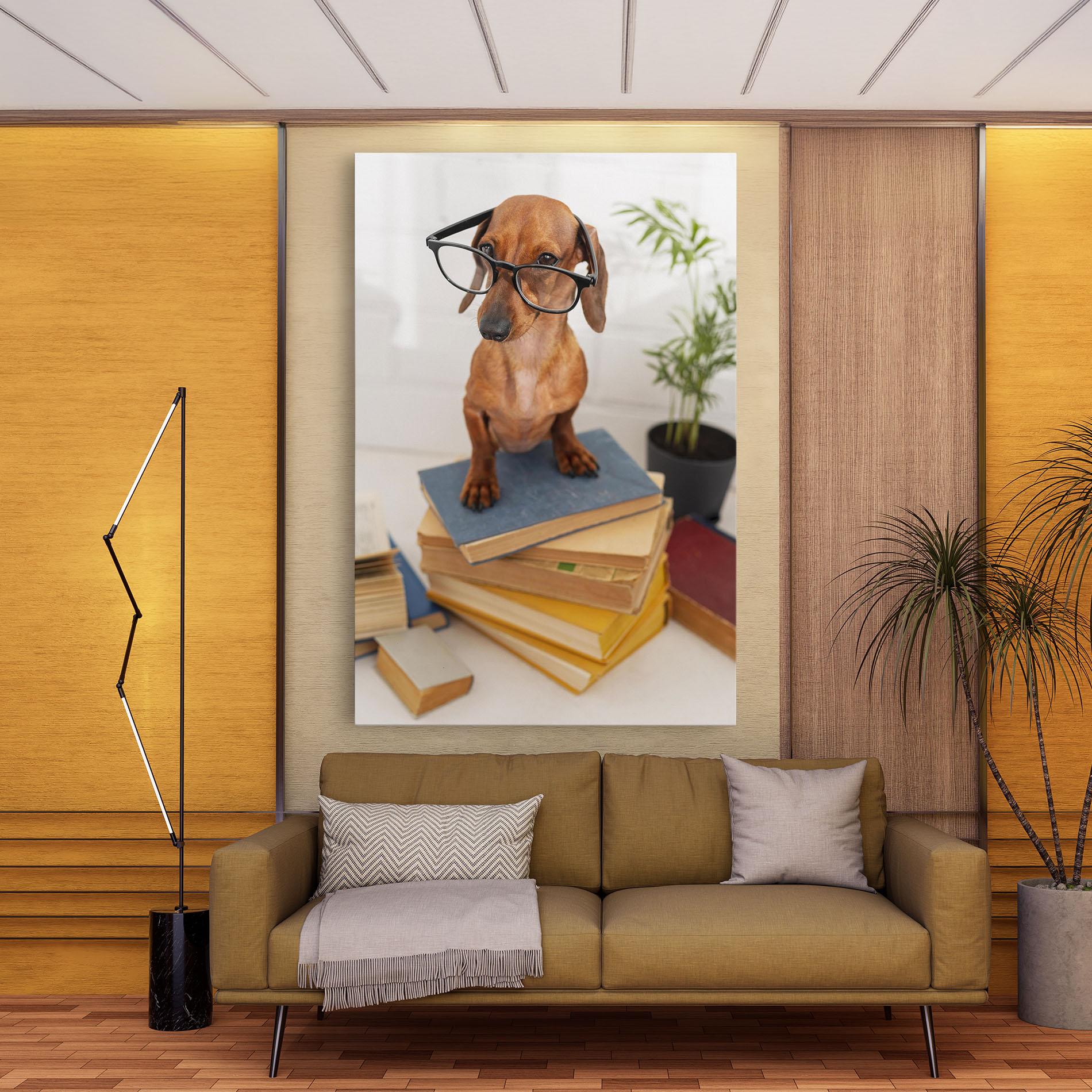 Leinwandbild Books Cute Dog mockup 9