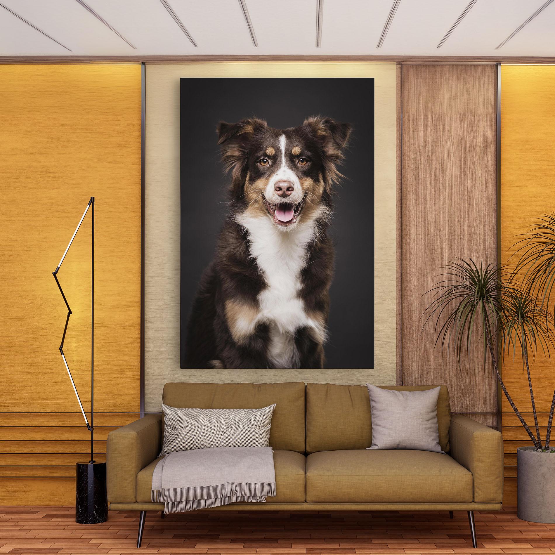Leinwandbild Cute Dog Sitting mockup 9