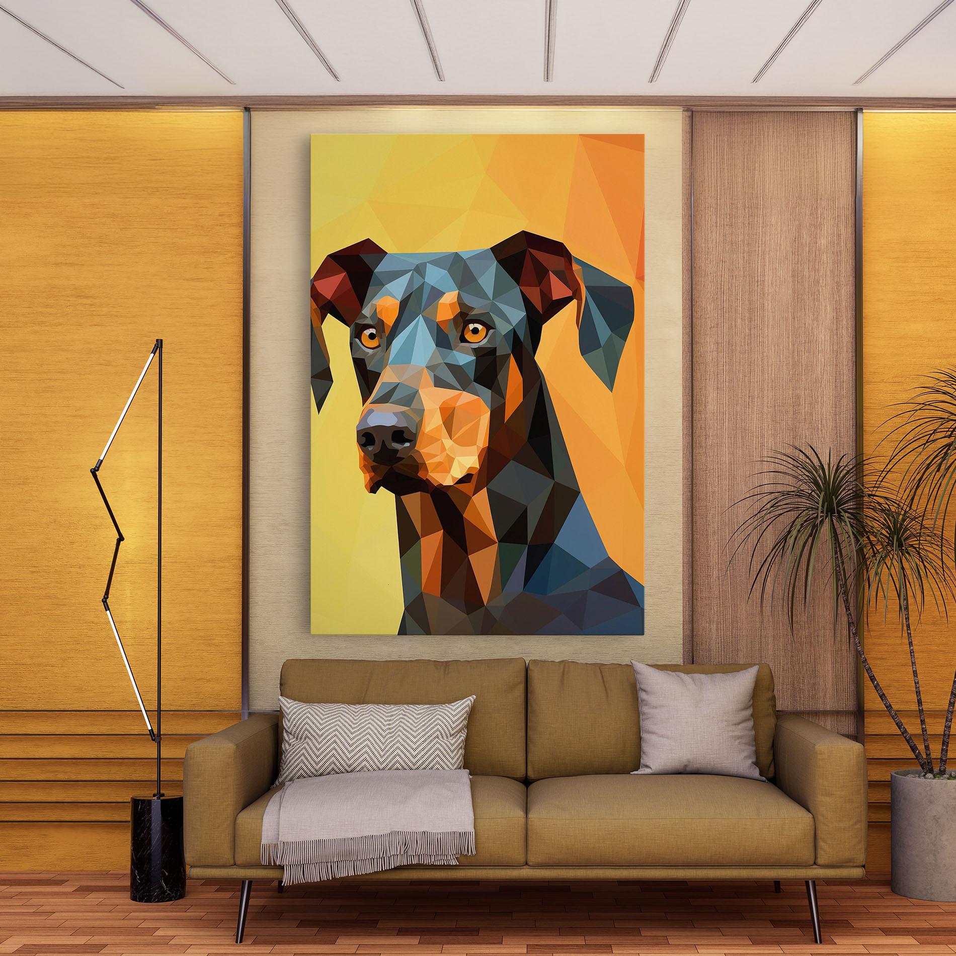 Leinwandbild Digital Art Dog mockup 9