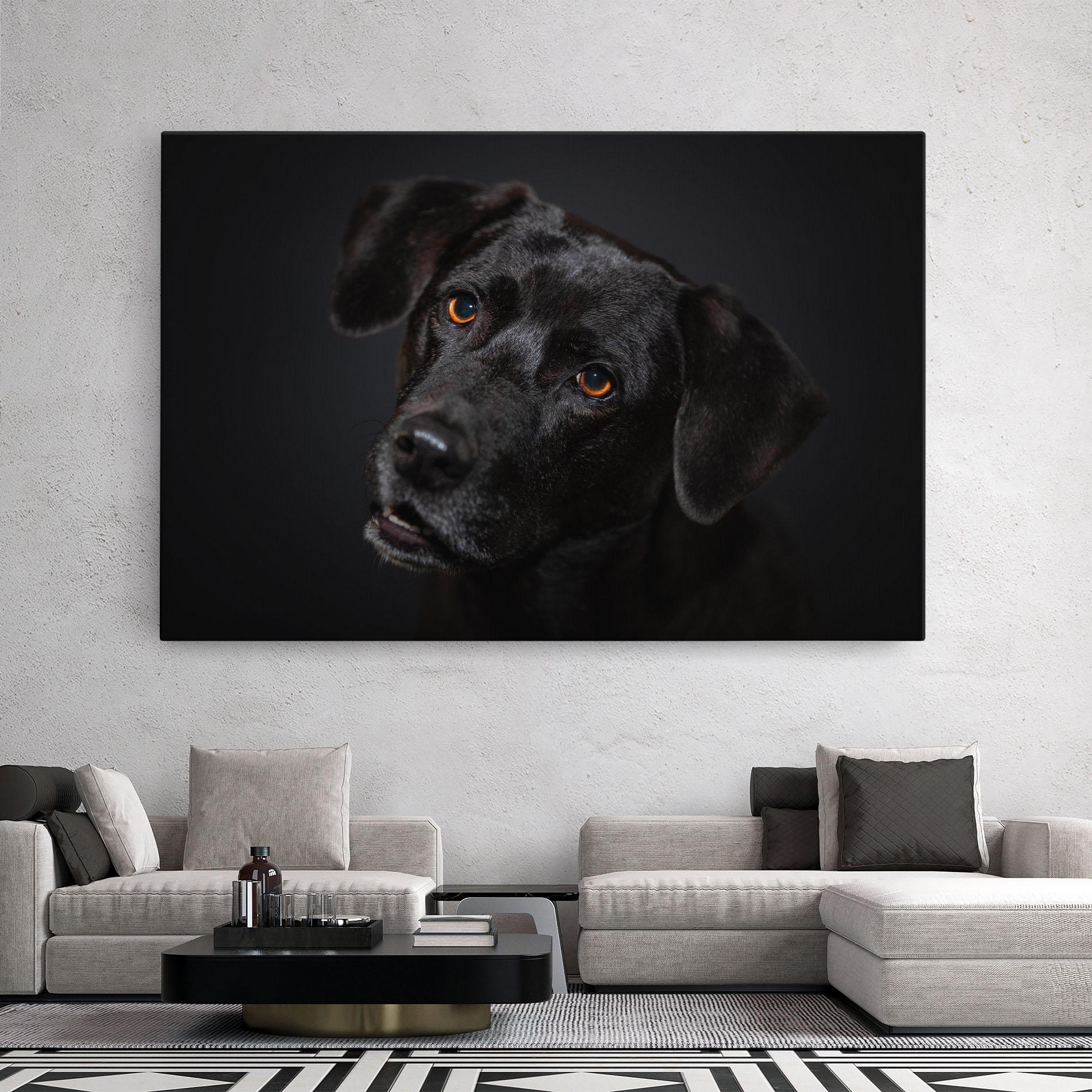Leinwandbild Black Dog Portrait mockup 2