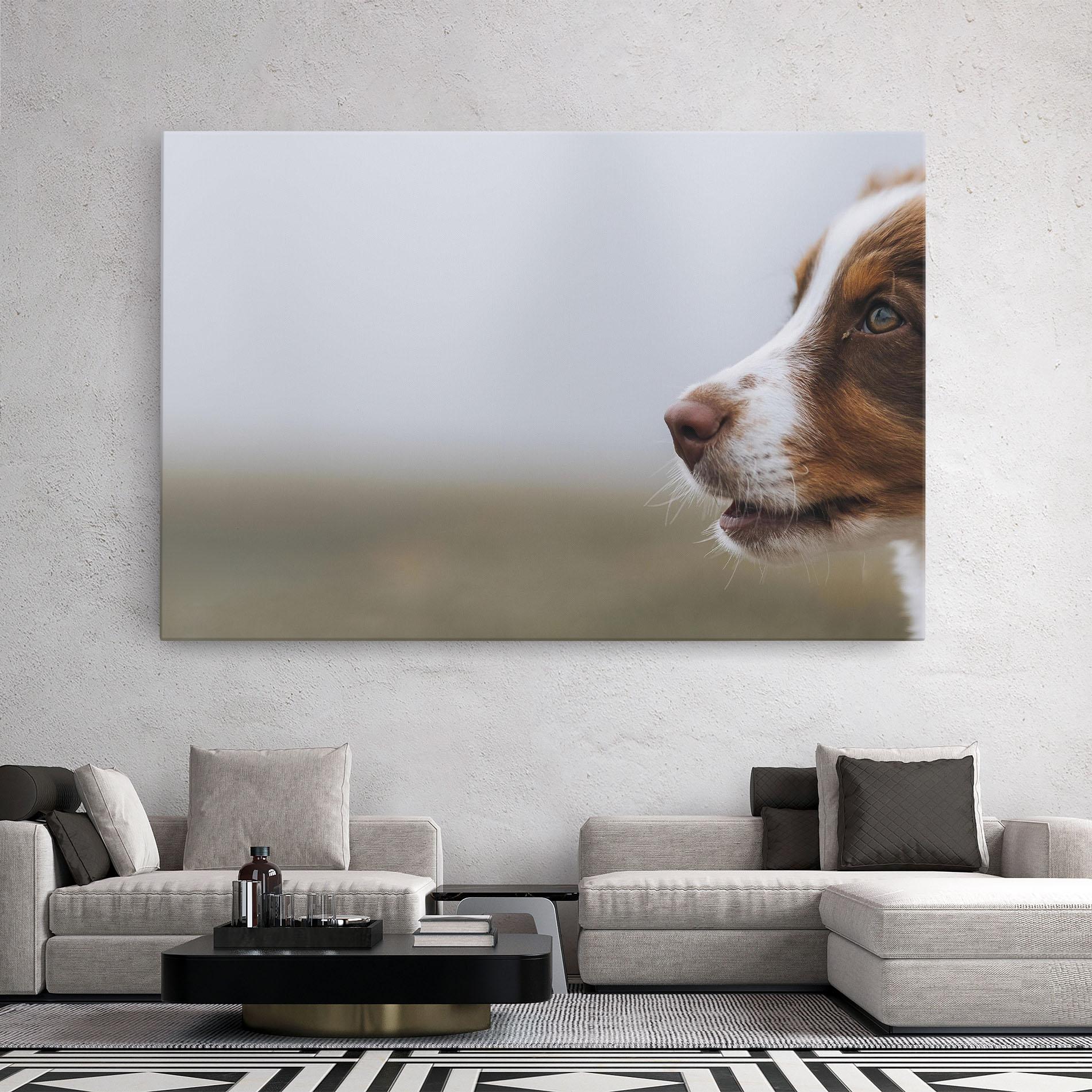 Leinwandbild Brown White Dog mockup 2