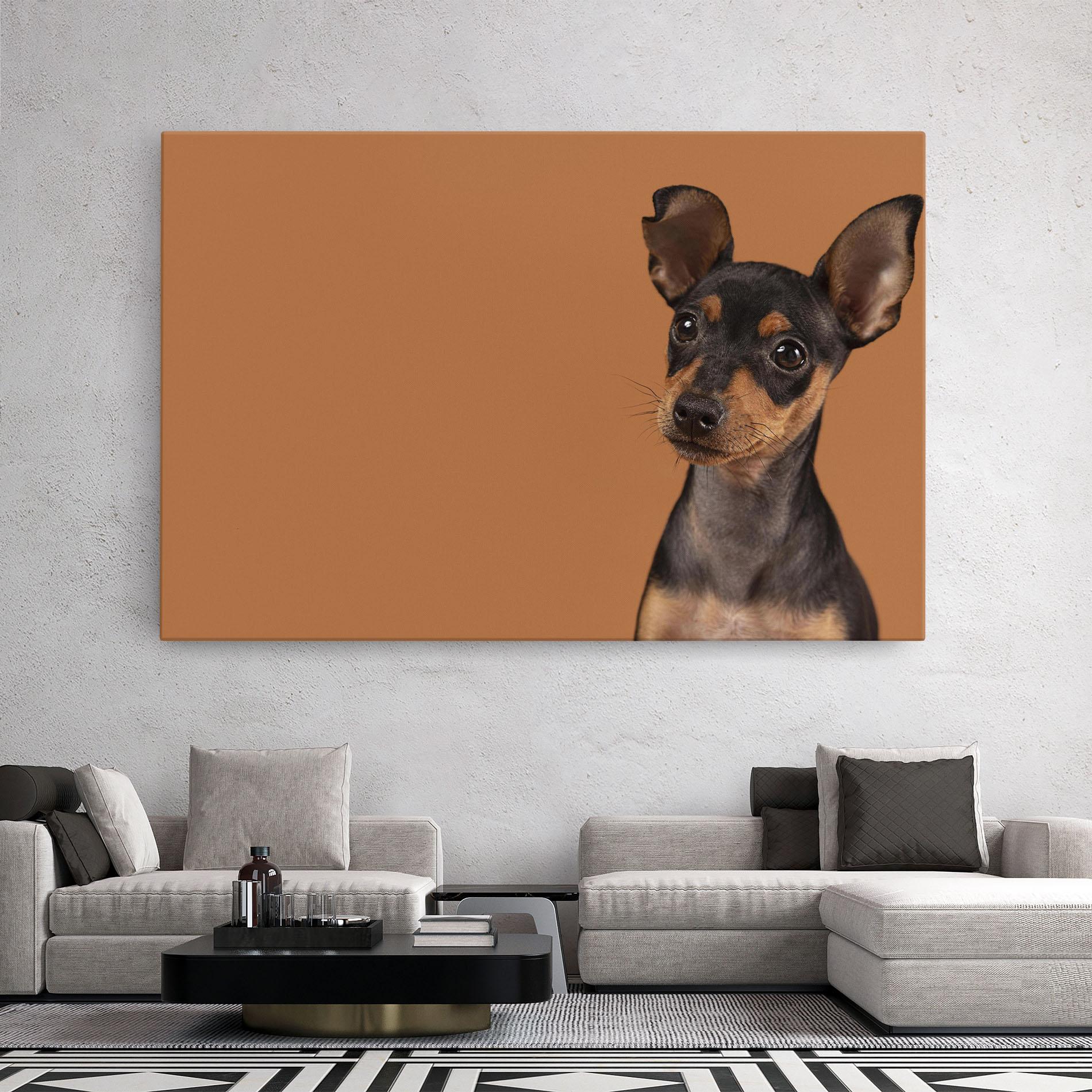 Leinwandbild Cute Dog Portrait mockup 2