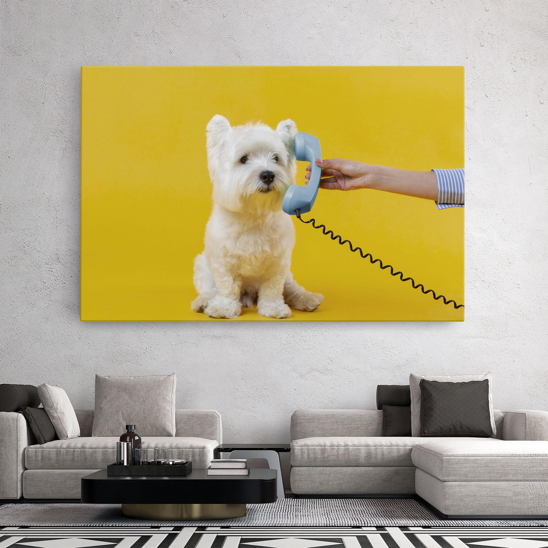 Leinwandbild Cute Little Dog mockup 2