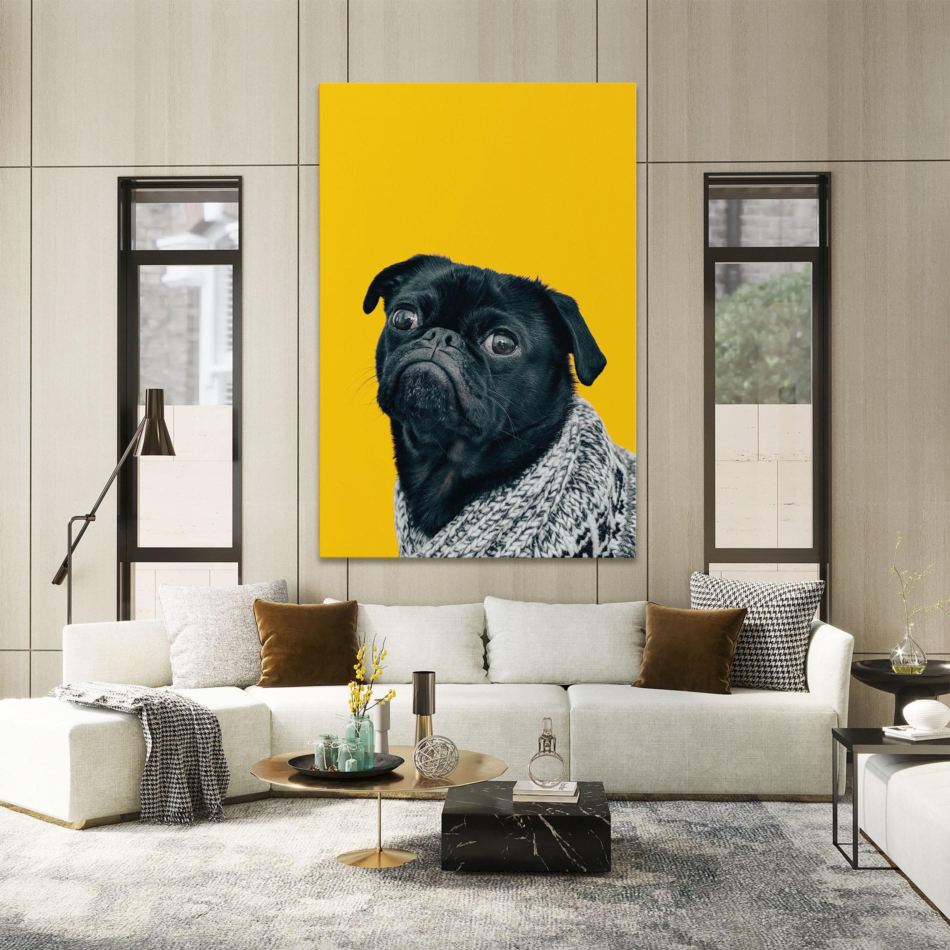 Leinwandbild Black Pug mockup 2